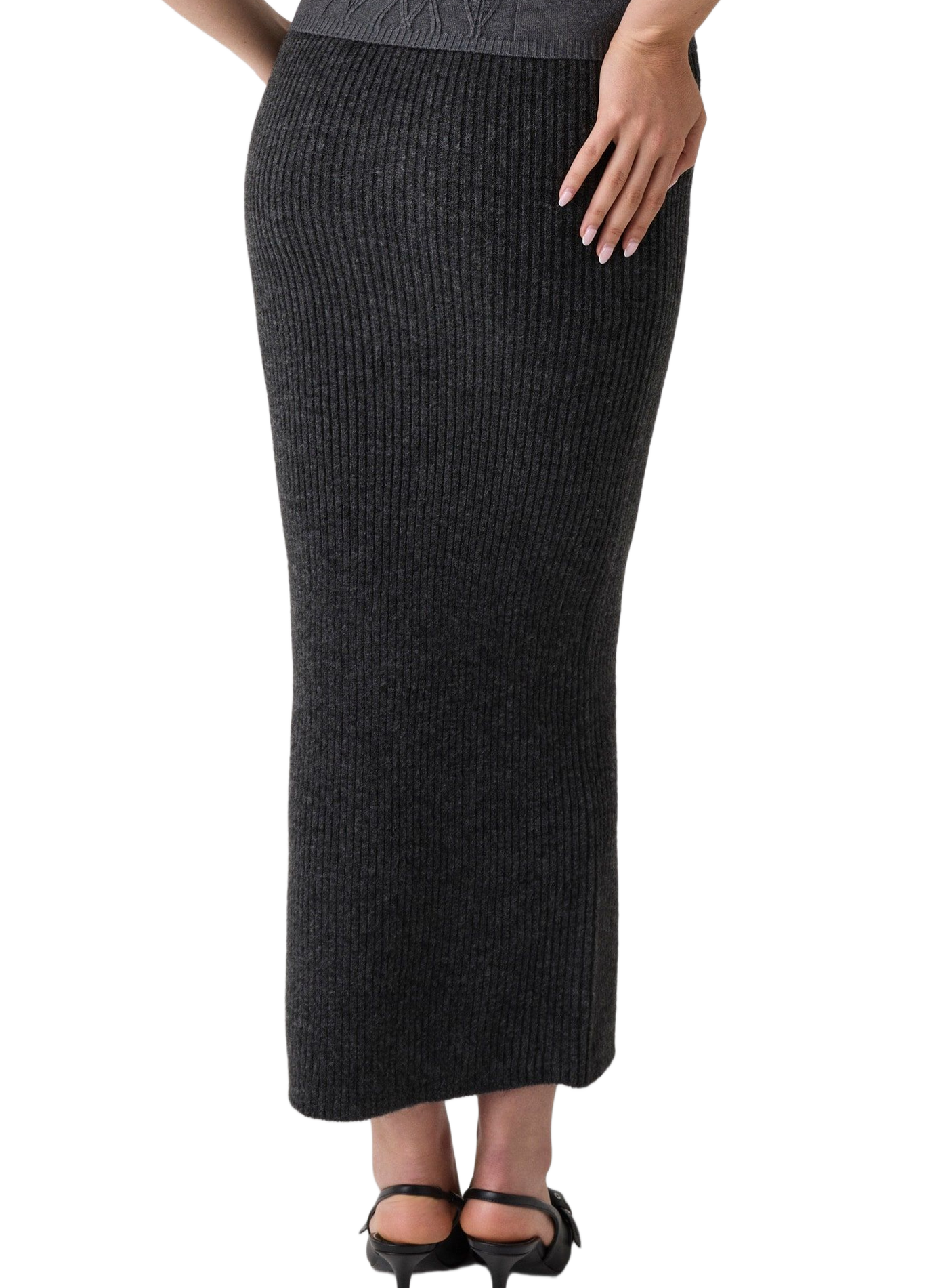 Jupe longue moulante en maille GUESS Marrone