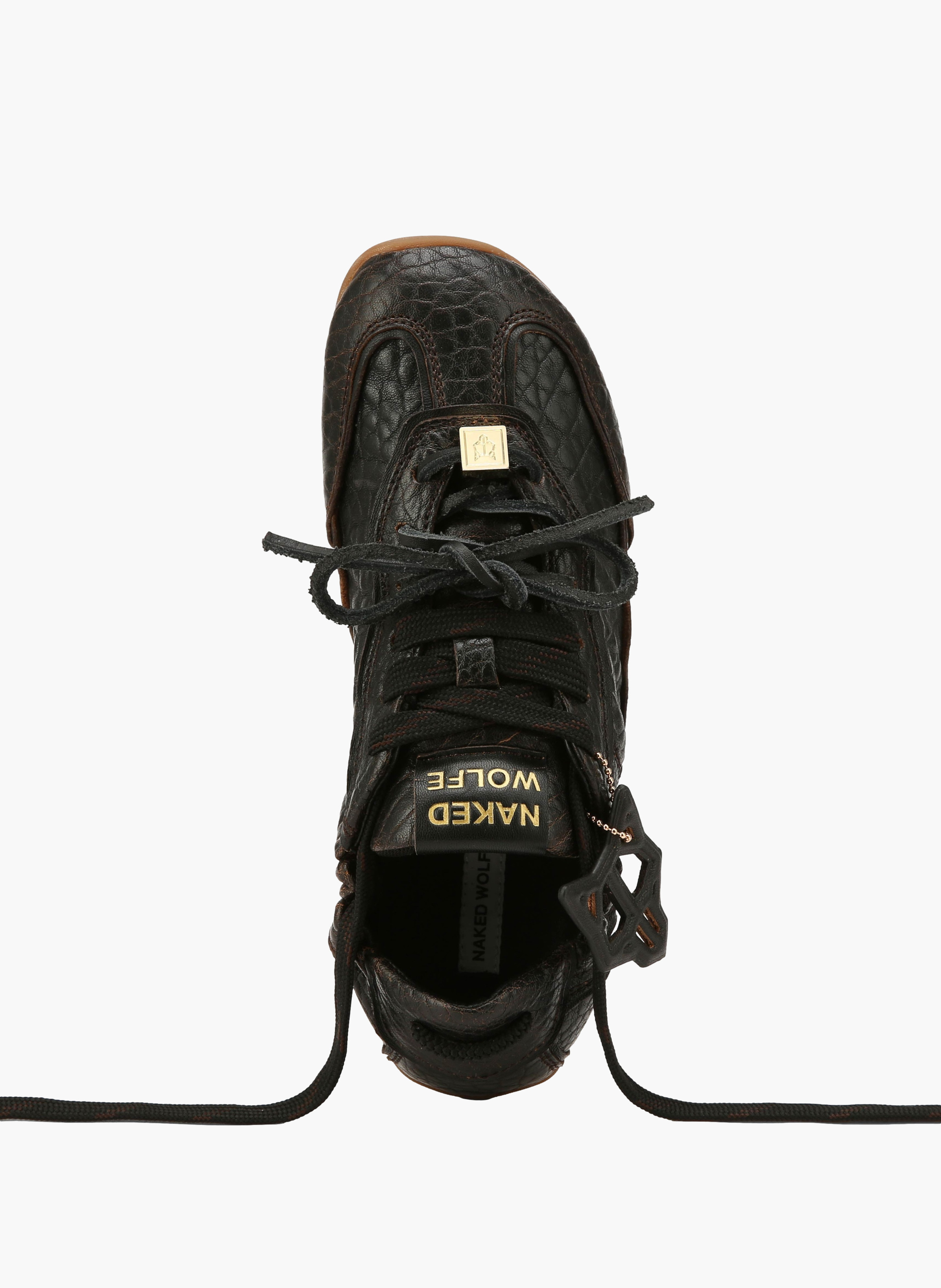 Soul-sneakers van aviatorleer NAKED WOLFE Zwart