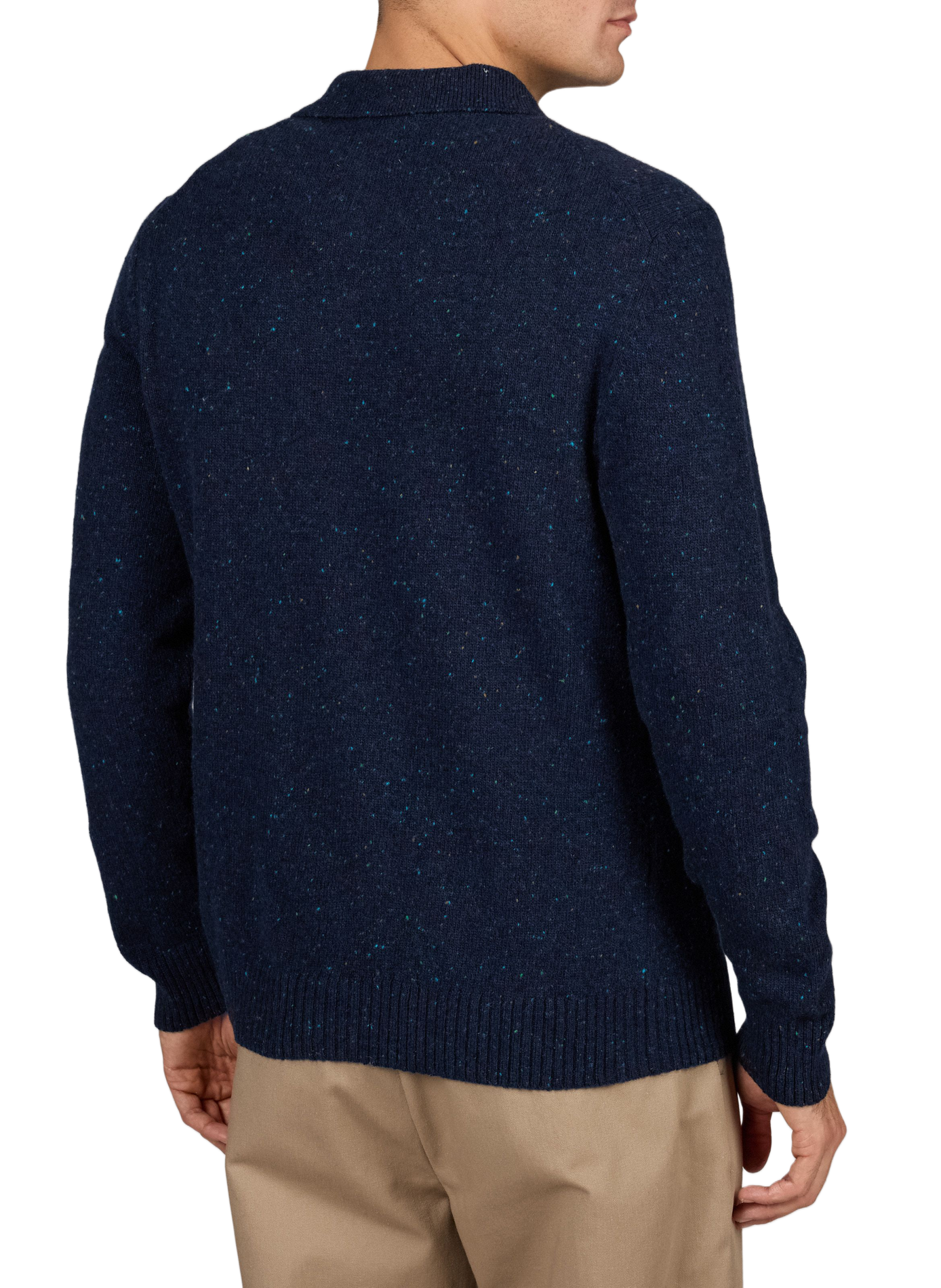 Speckled wool-blend polo-neck sweater GANT Blue