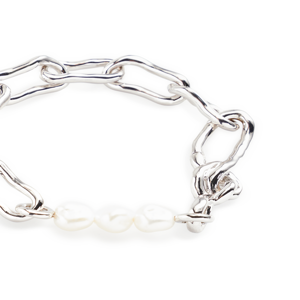 Missoma Twisted Pearl Bracelet In Metallic