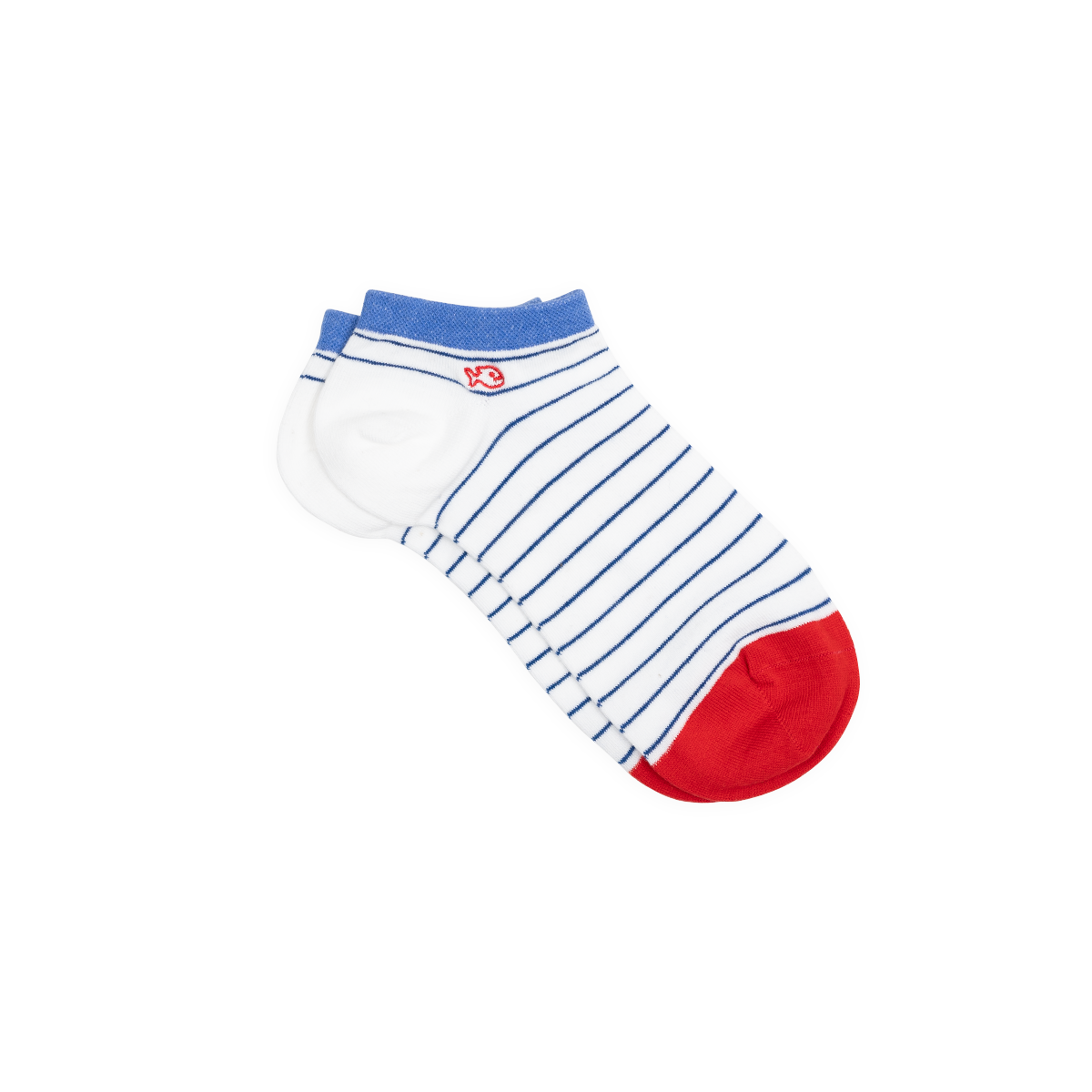 Socquettes en coton peigné à rayures fines BILLYBELT Blanc