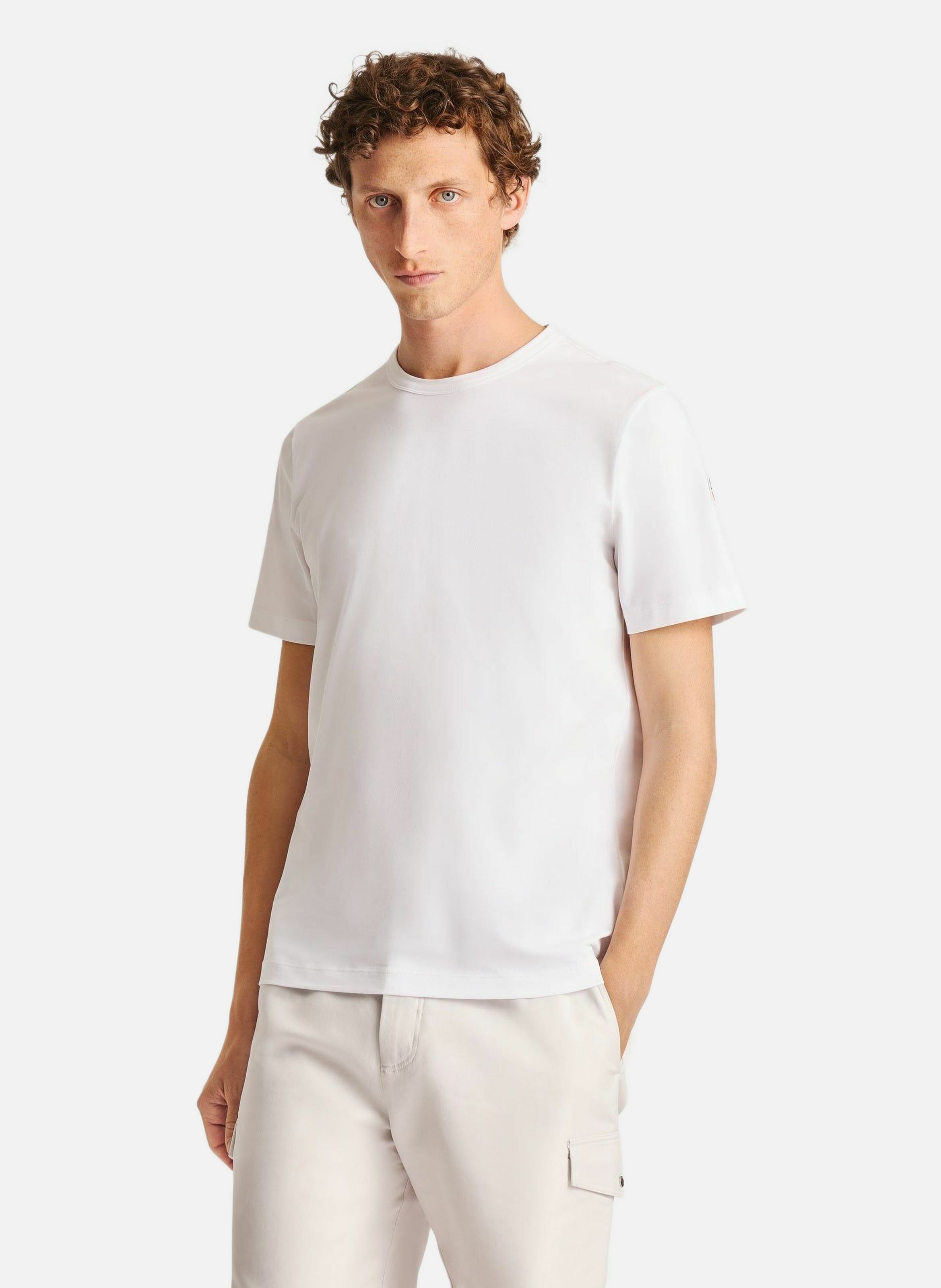 T-shirt riviere col rond coupe regular FUSALP Blanc