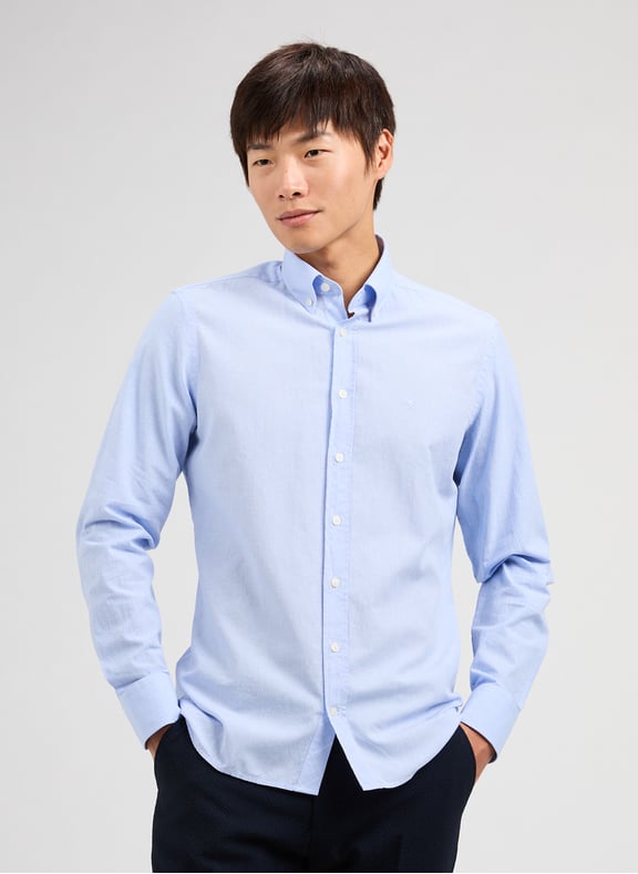 Cotton and linen shirt Blue by HACKETT HACKETT Cotton and linen shirt Blue