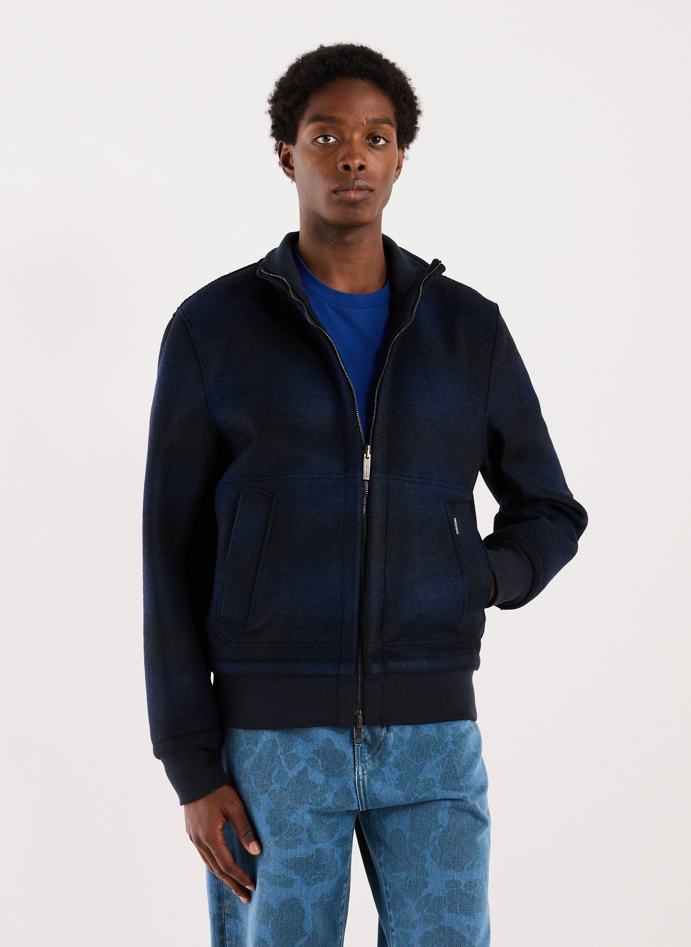 Blouson col montant Bleu