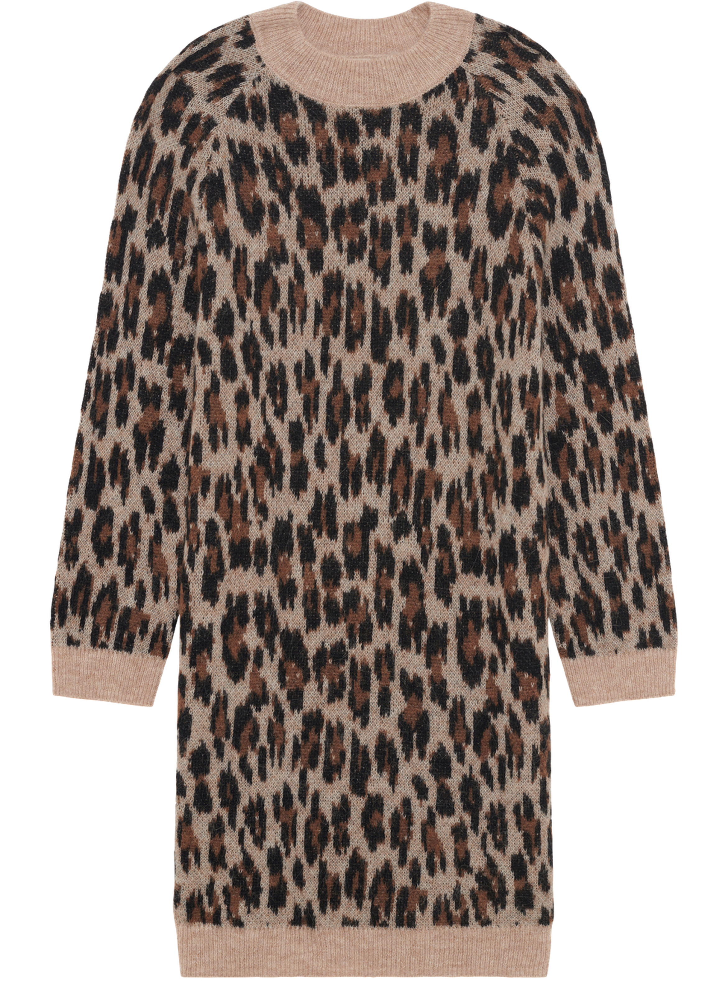 Robe léopard en laine et alpaga - luliane PABLO Beige