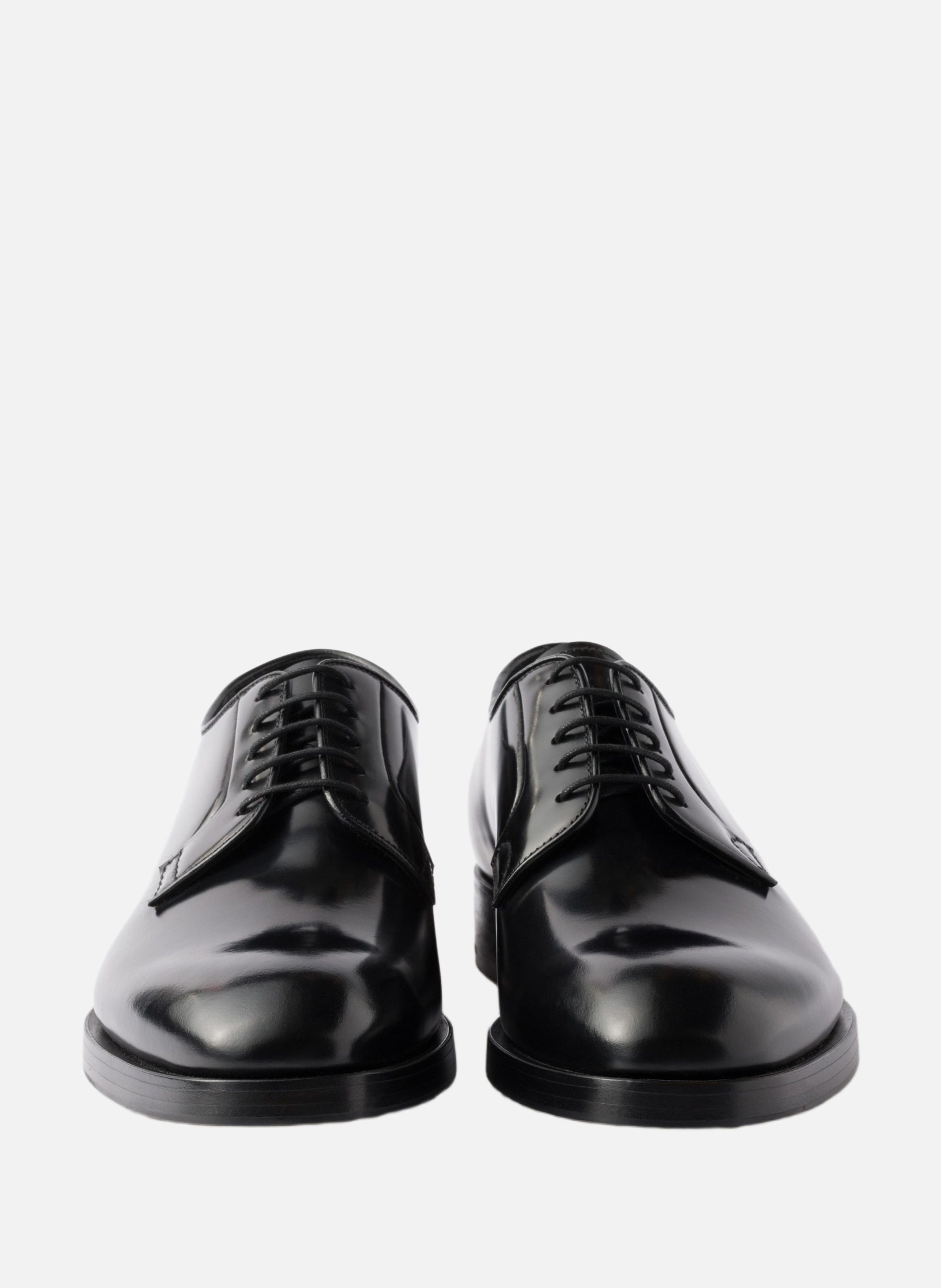 Chaussures à lacets en cuir brossé PRADA Noir