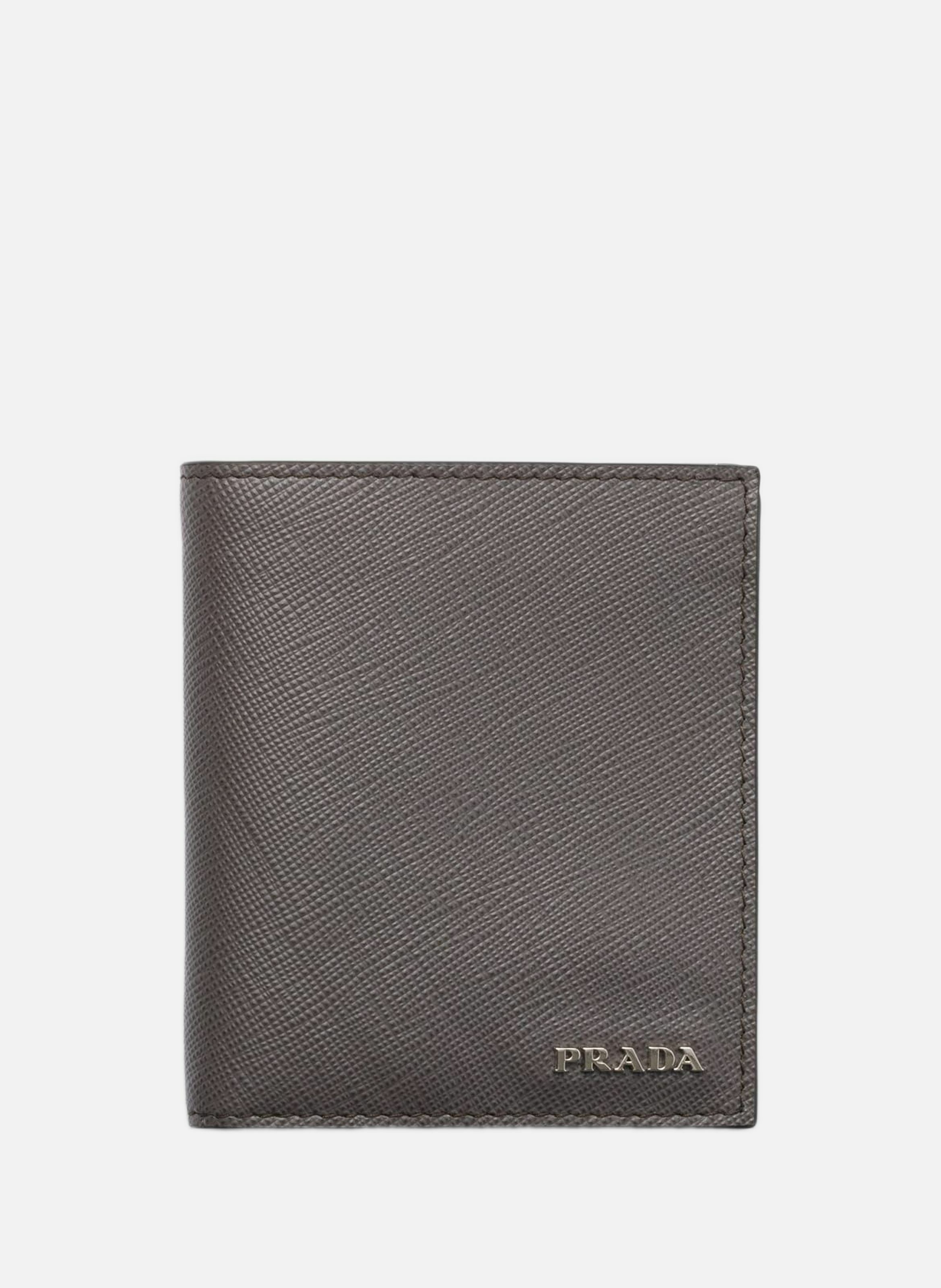 Portefeuille en cuir saffiano PRADA Gris