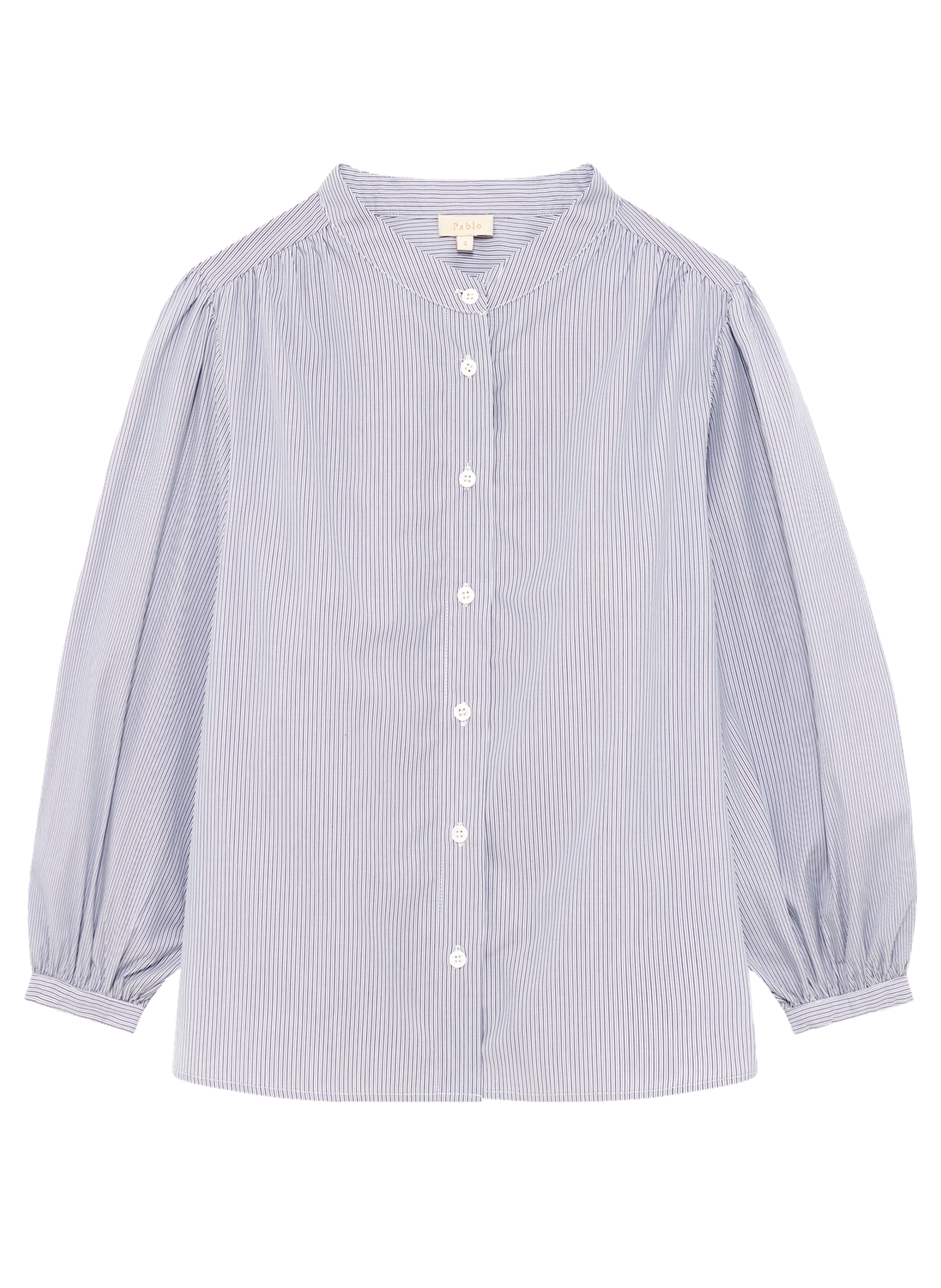 Chemise rayée à col officier - asia PABLO Blanc