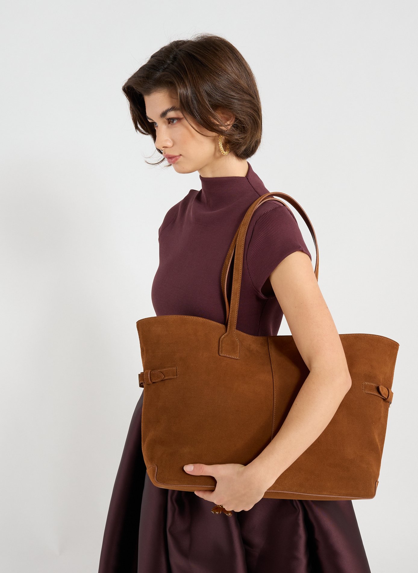 Sac fourre-tout Lesley en cuir FLATTERED Marron