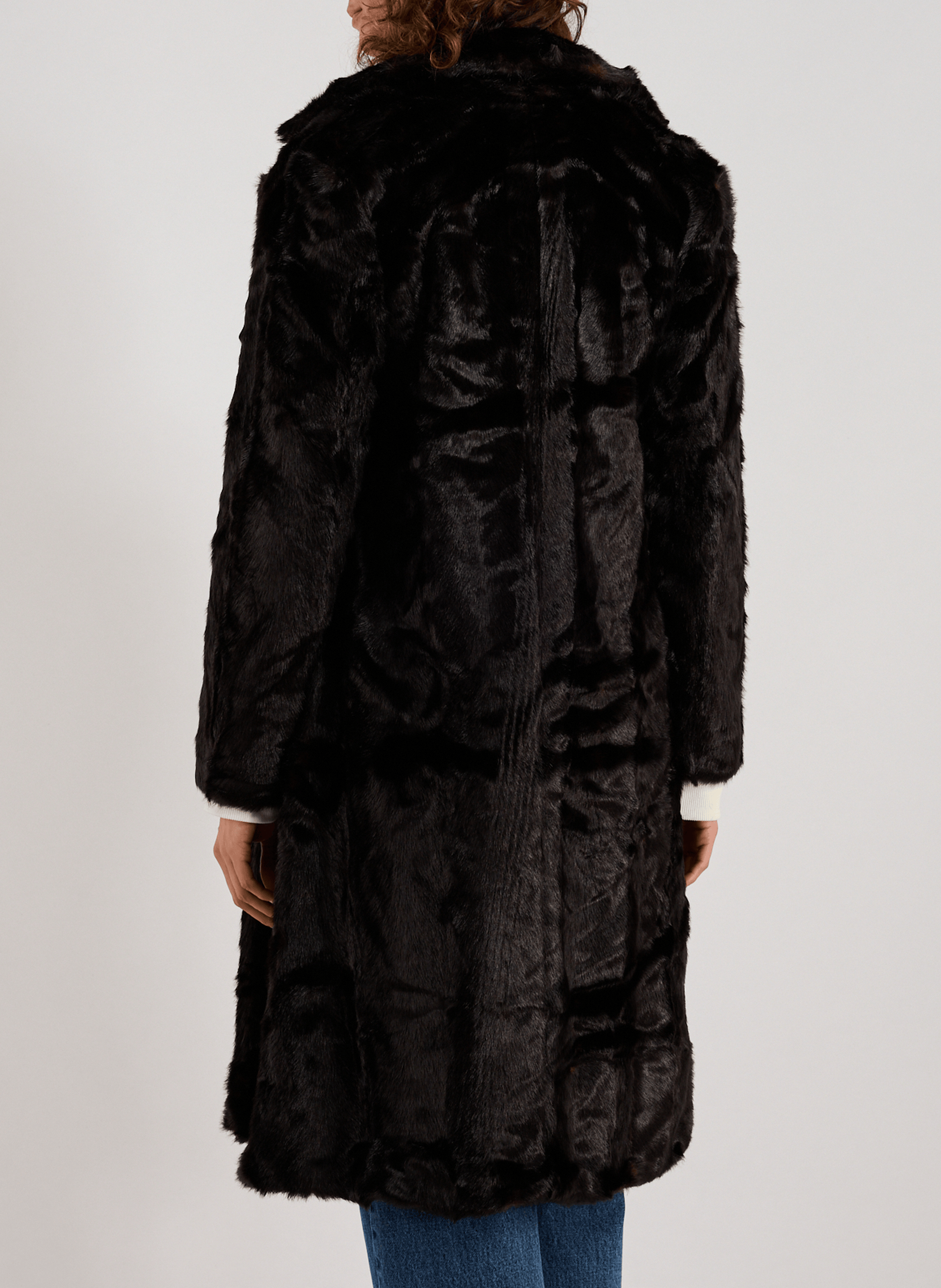 Manteau long aspect fourrure  TOPSHOP Marron