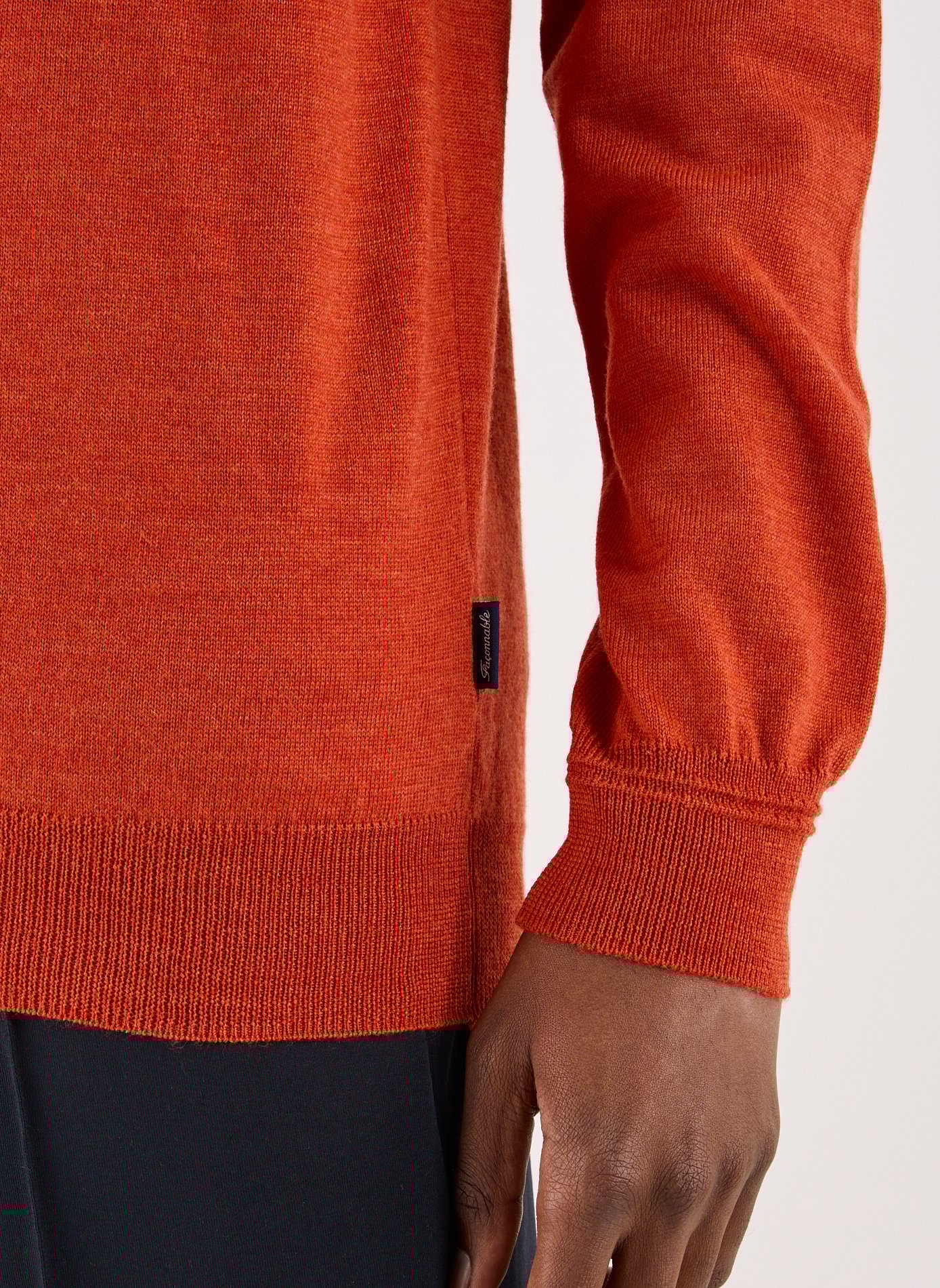 Merino wool round-neck jumper FACONNABLE Brown