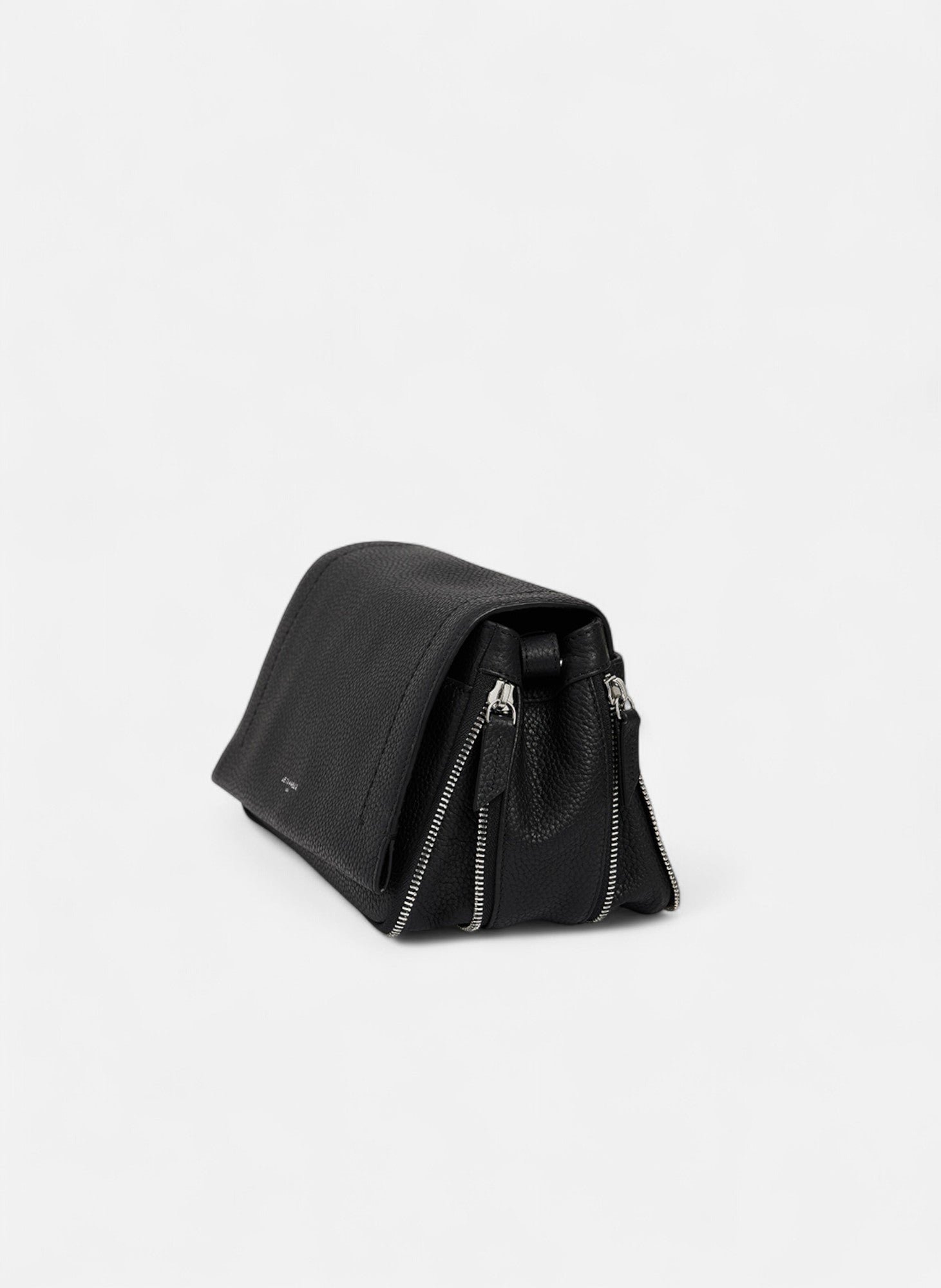 Petit sac bandoulière aurore en cuir grainé Noir
