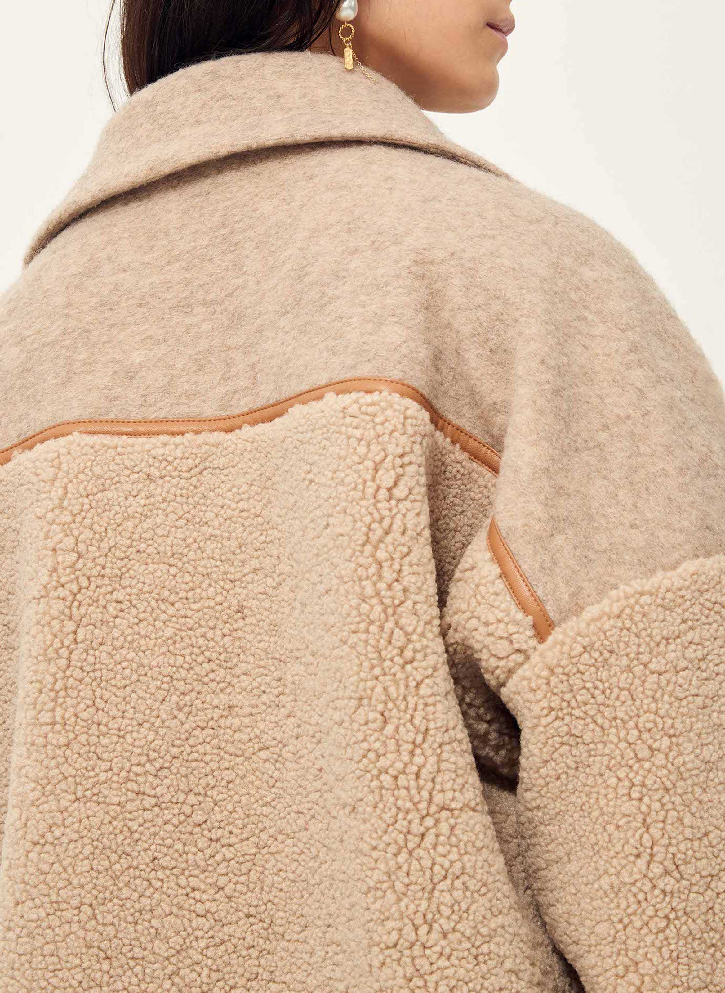 Veste oversize en laine mélangée icy rocky SESSUN Beige