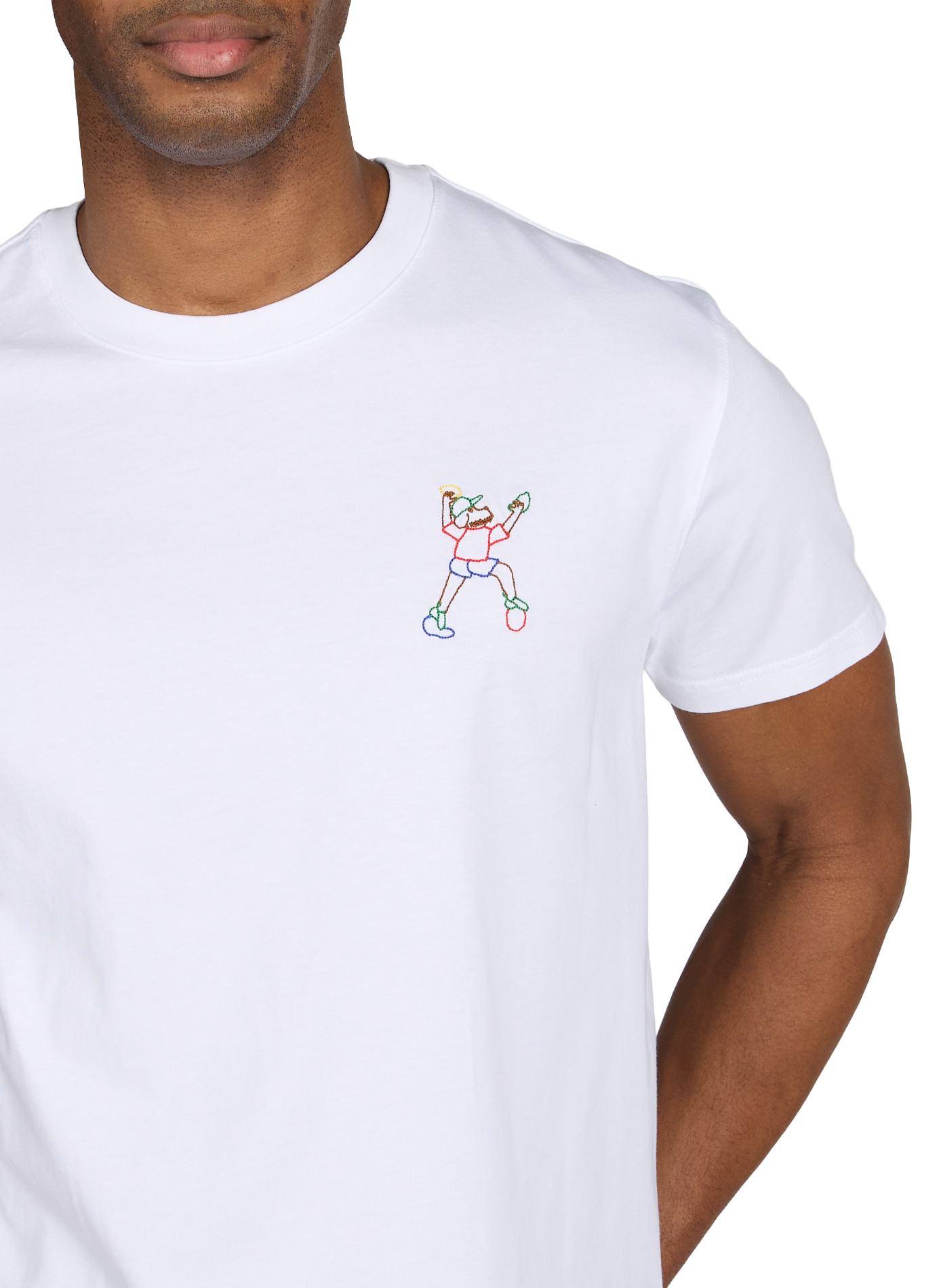 T-shirt Popincourt Chien grimpant en coton MAISON LABICHE Blanc