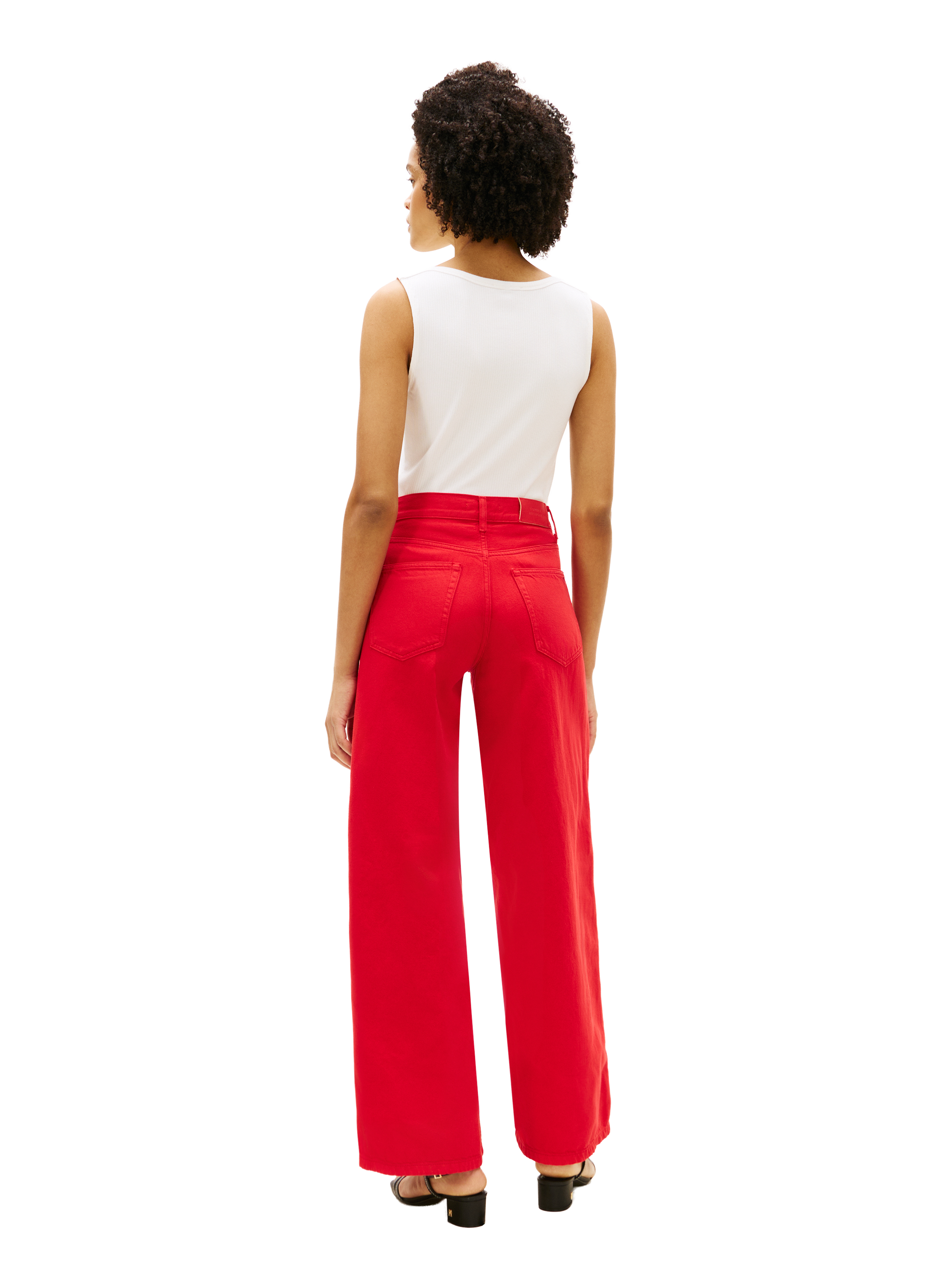 Wide cotton jeans TOMMY HILFIGER Red