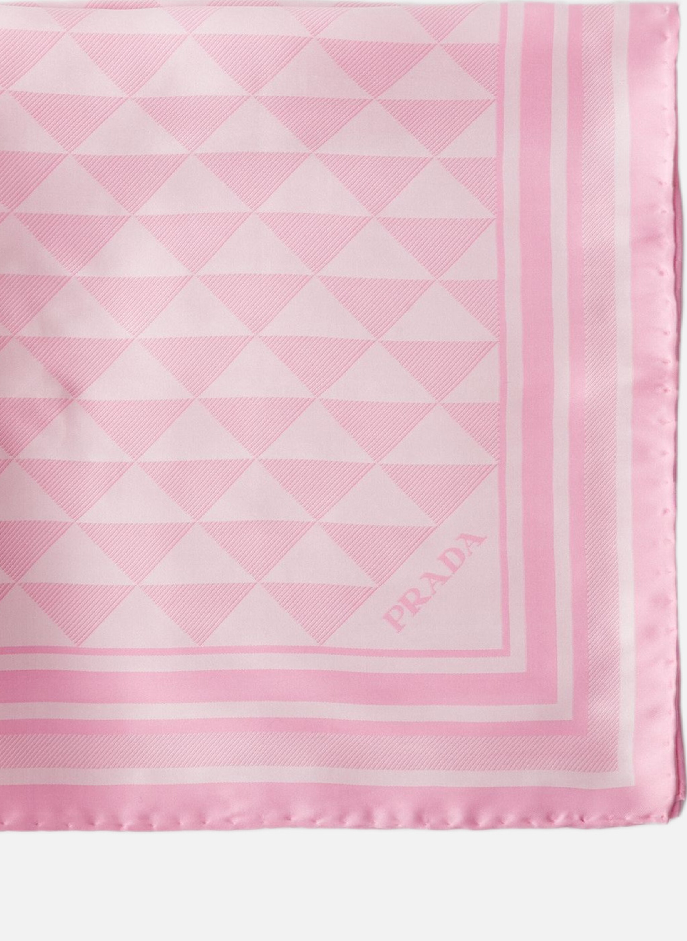 Écharpe en soie jacquard 55x55 PRADA Rose
