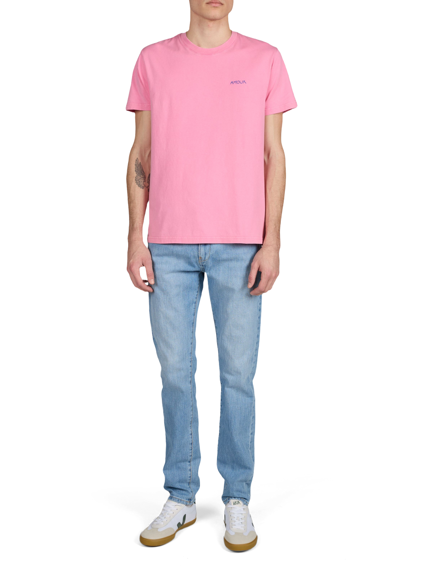 Popincourt straight organic cotton t-shirt MAISON LABICHE Pink