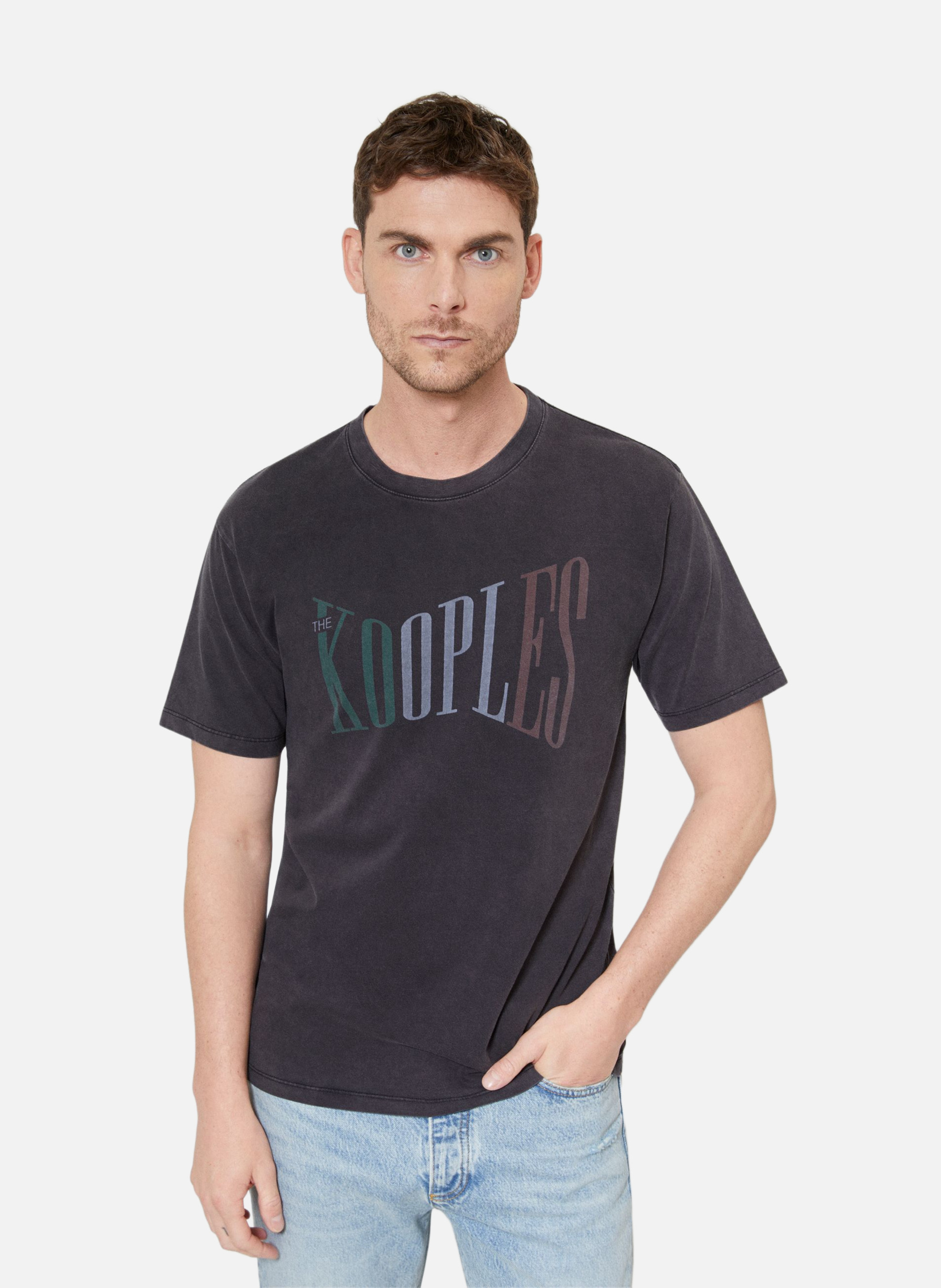 T-shirt avec sérigraphie délavée the kooples THE KOOPLES Noir