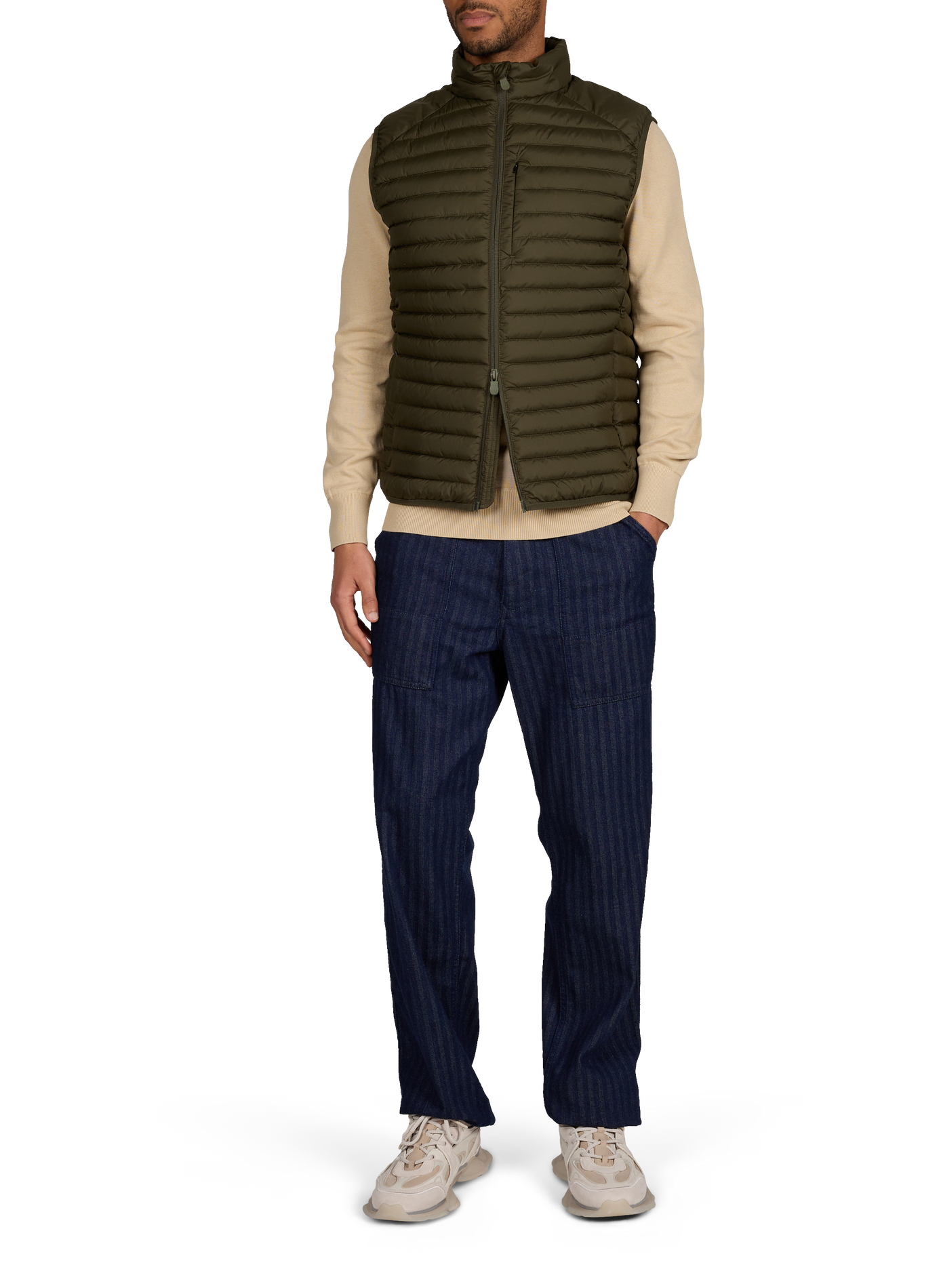 Doudoune droite sans manches matelassée SAVE THE DUCK Kaki