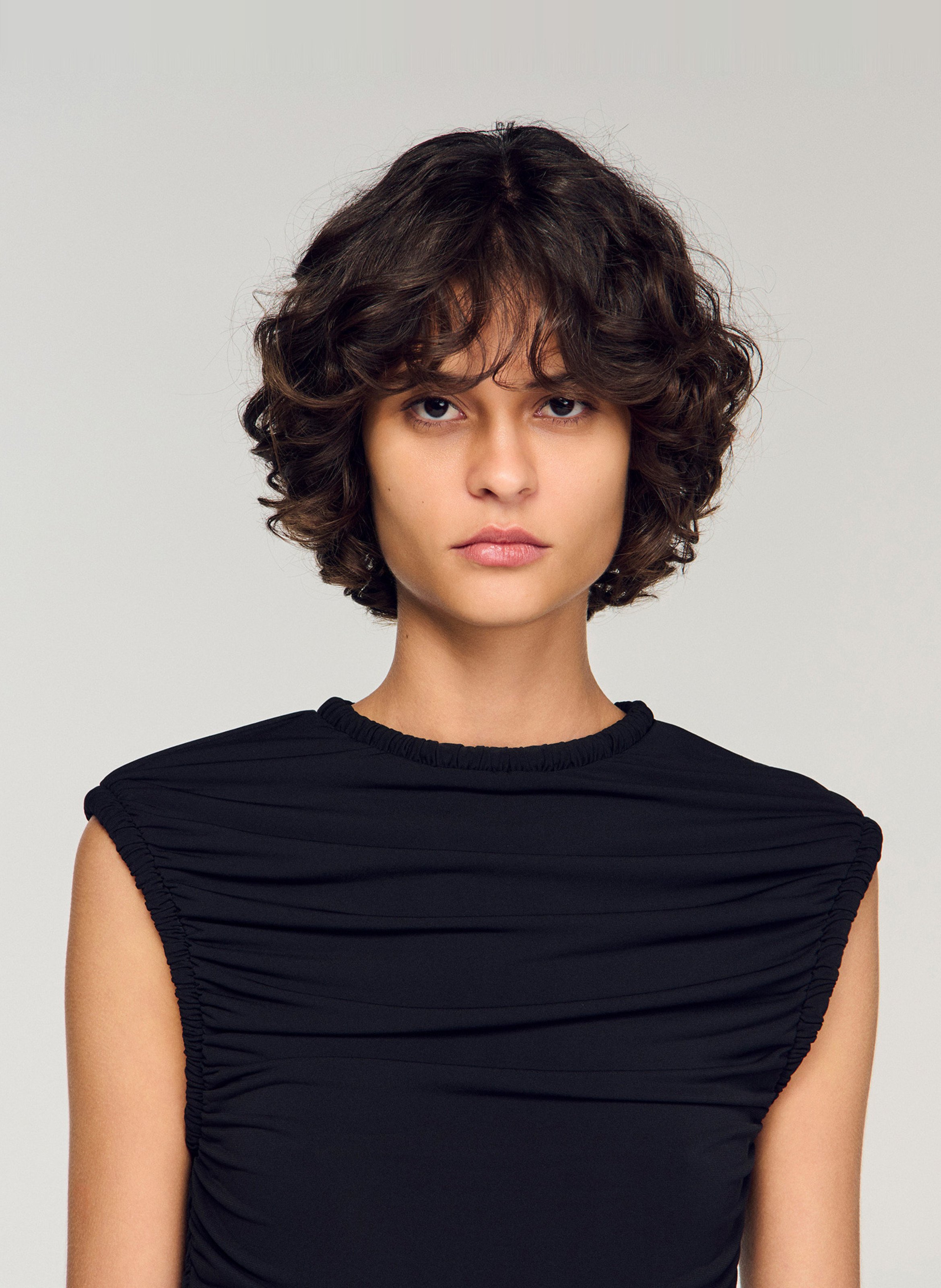 Robe longue col rond SANDRO Noir