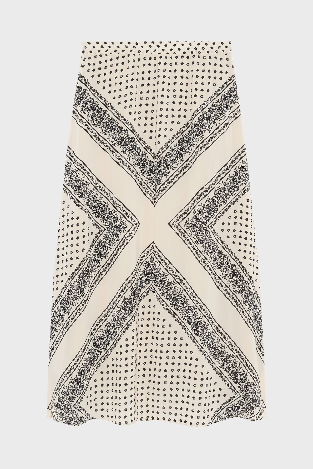 Jupe midi imprimé bicolore - naylia PABLO Beige