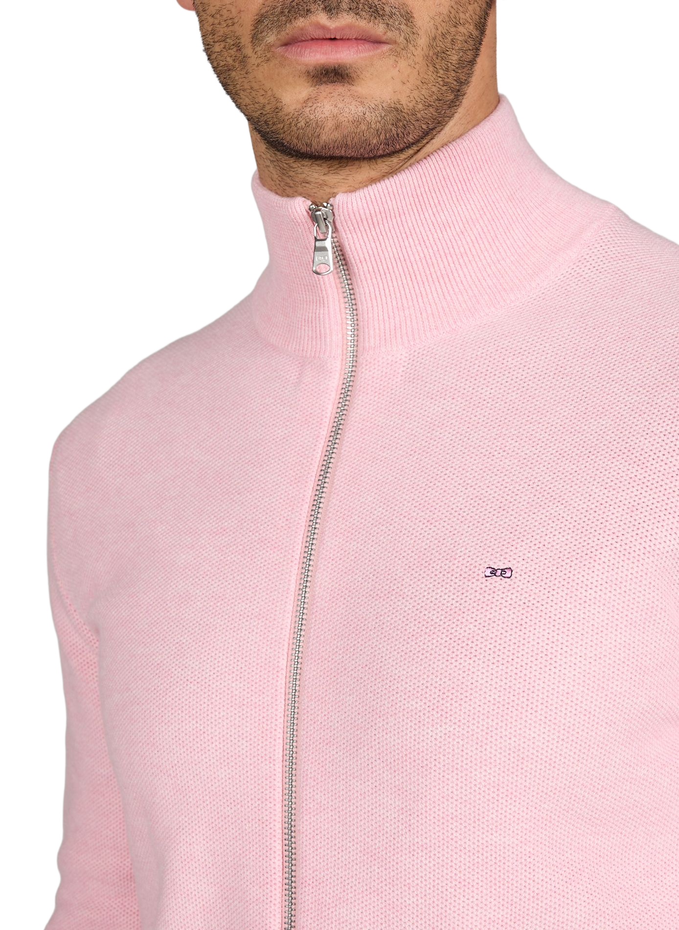 Straight high-neck cotton vest EDEN PARK Blue