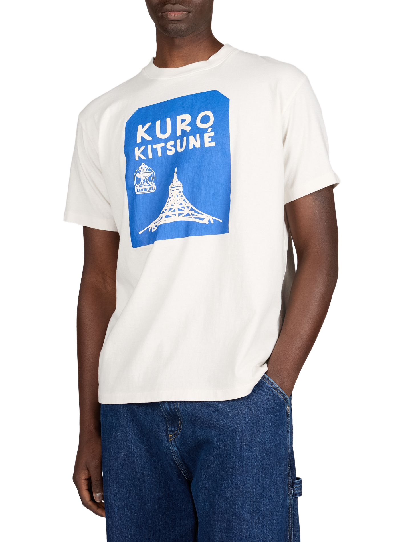 Tokyo-Paris cotton T-shirt MAISON KITSUNÉ Beige