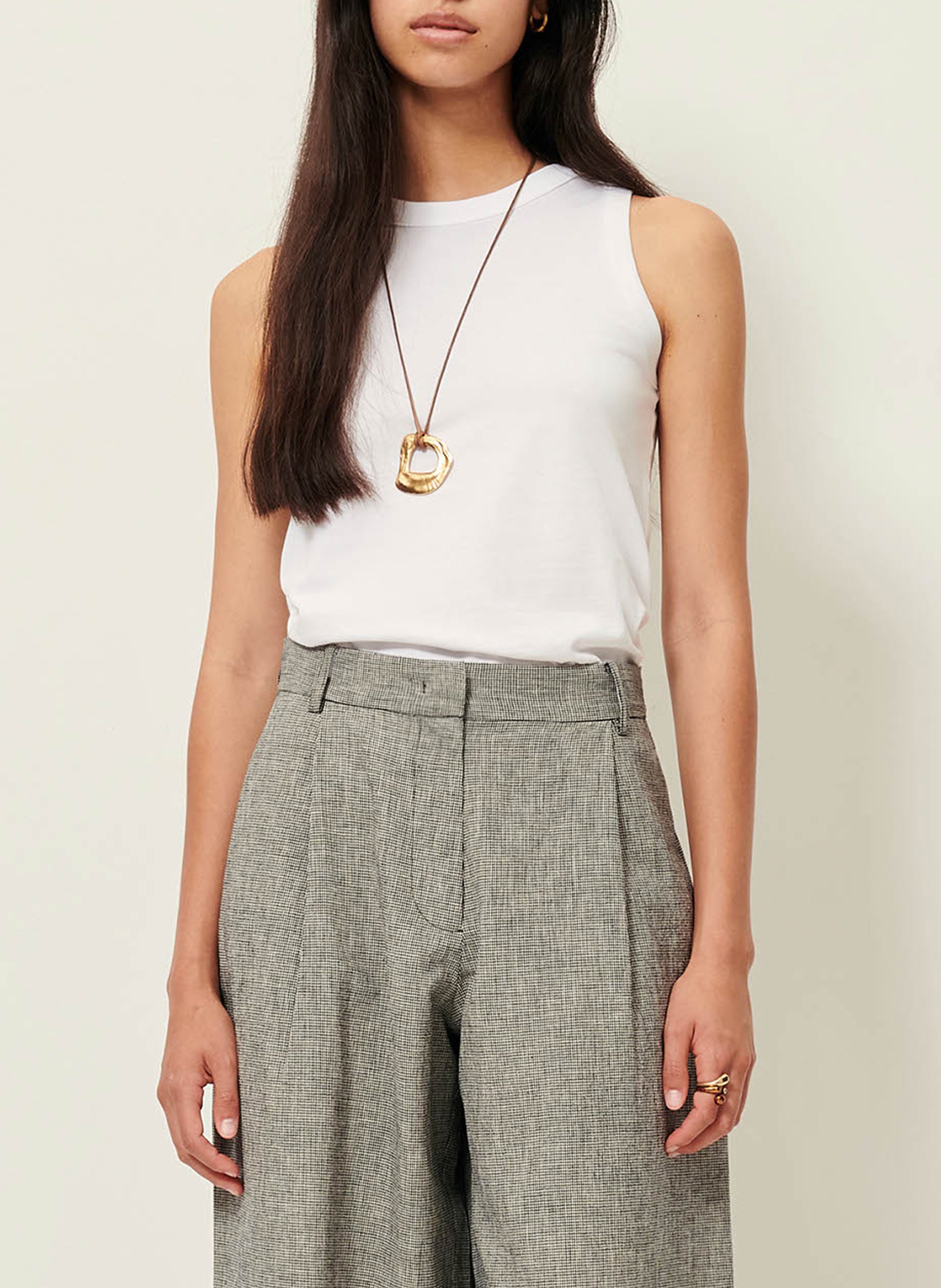 Débardeur droit en coton sangalo SESSUN Blanc