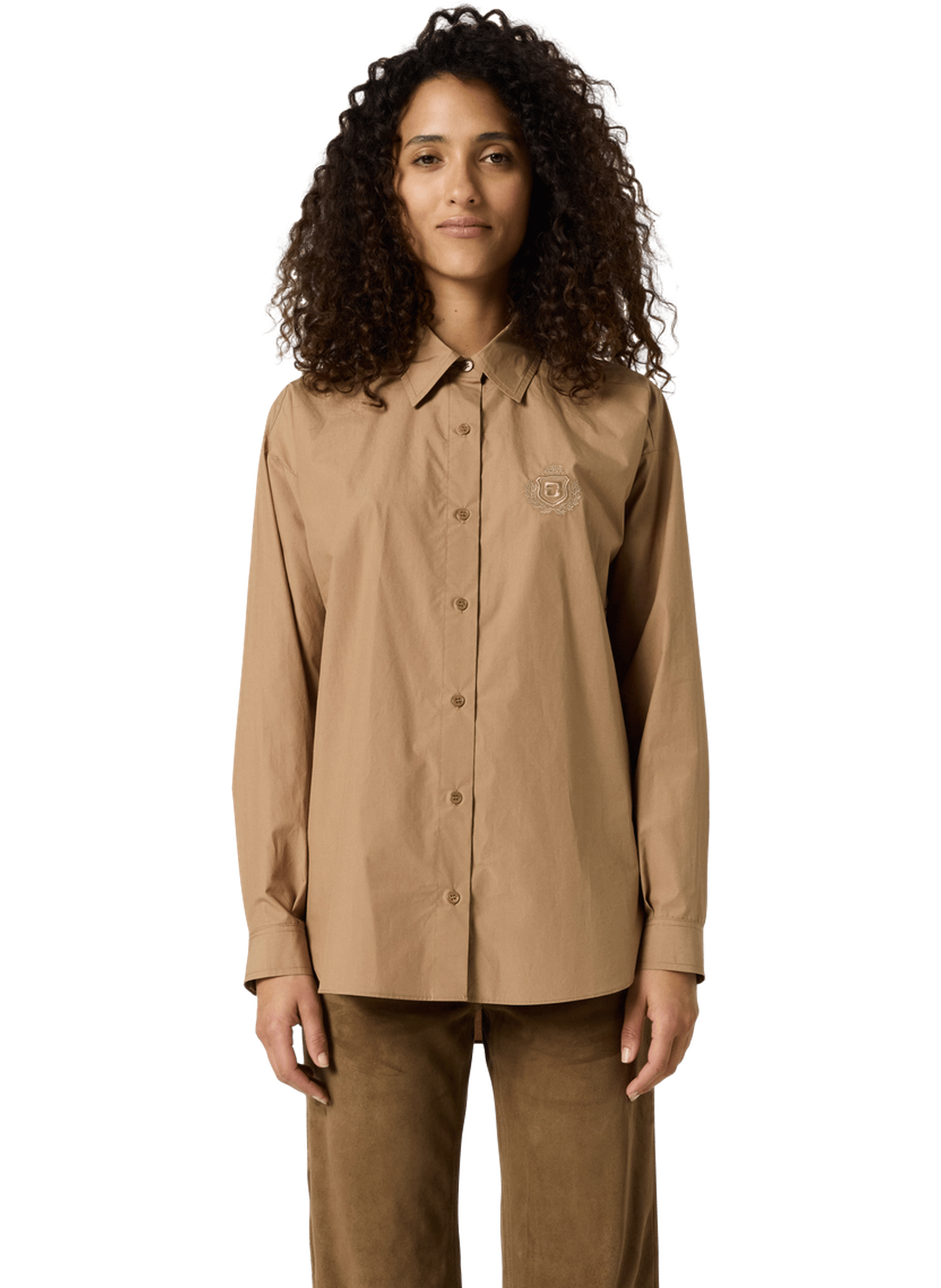 Chemise en popeline à blason - chrina GERARD DAREL Marron