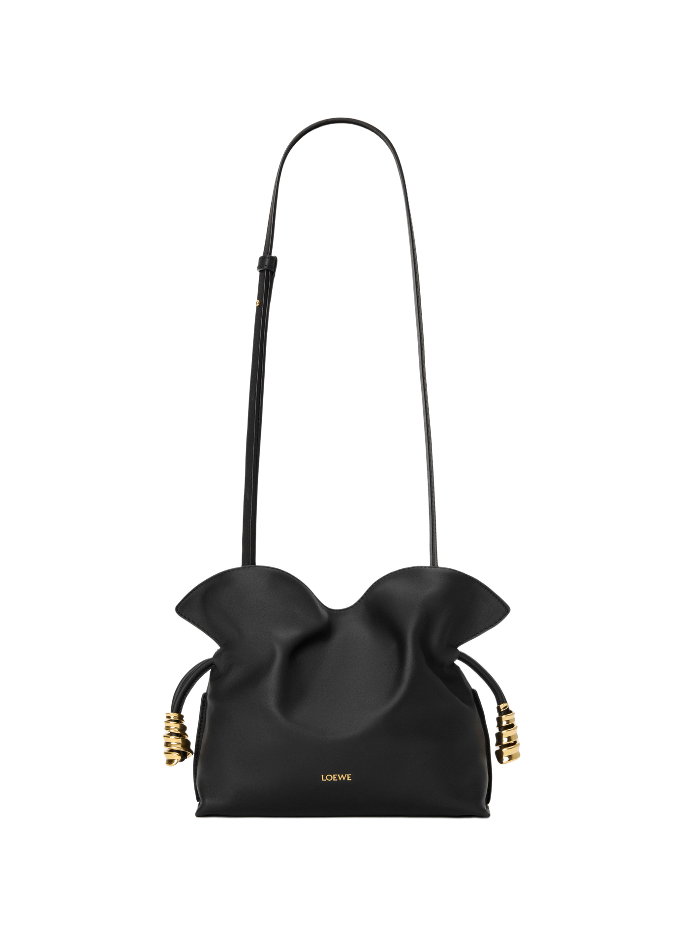 Mini Coil Flamenco clutch en cuir de veau nappa LOEWE Noir