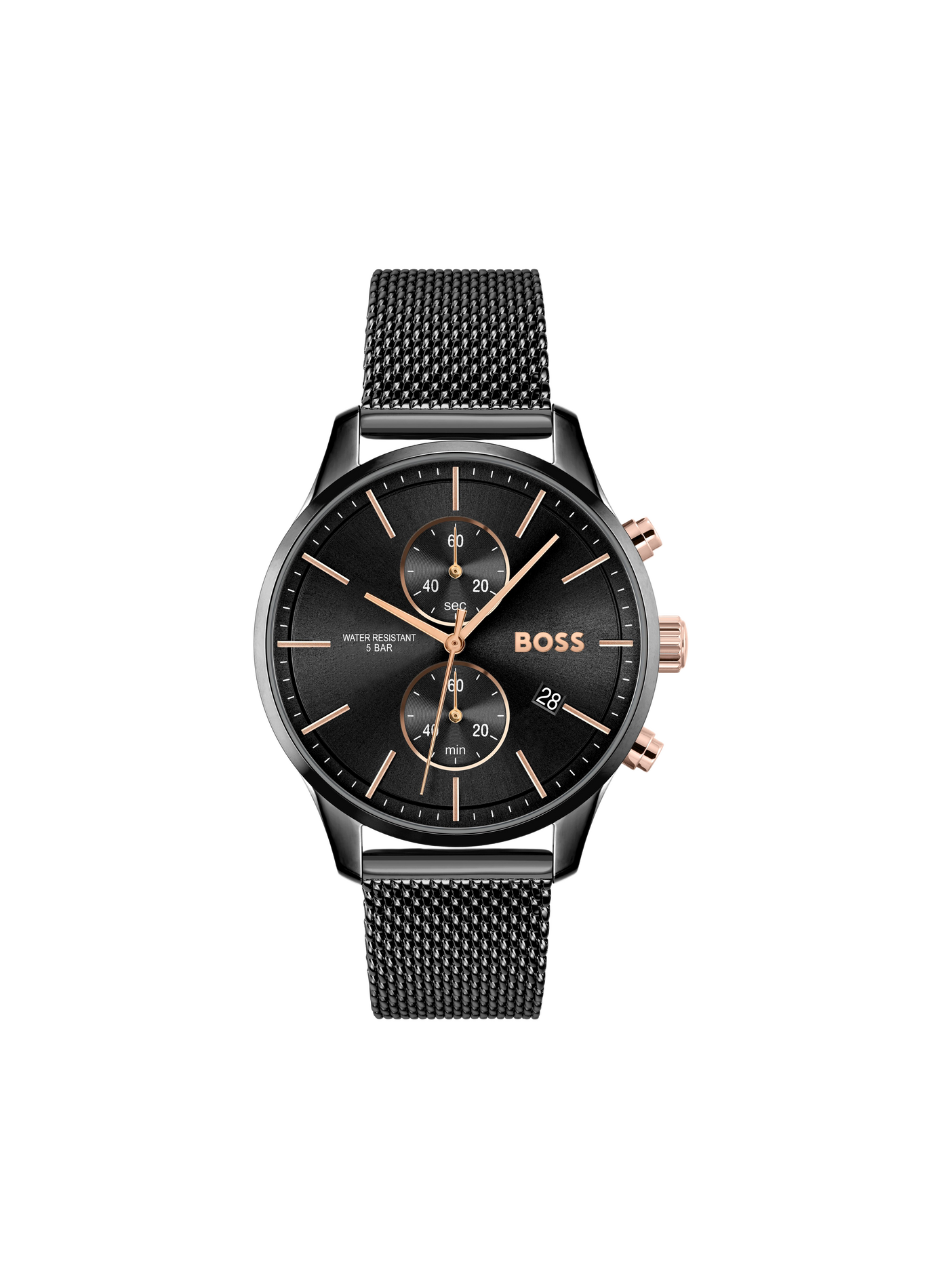 Montre quartz Associate en acier inoxydable BOSS MONTRES Noir