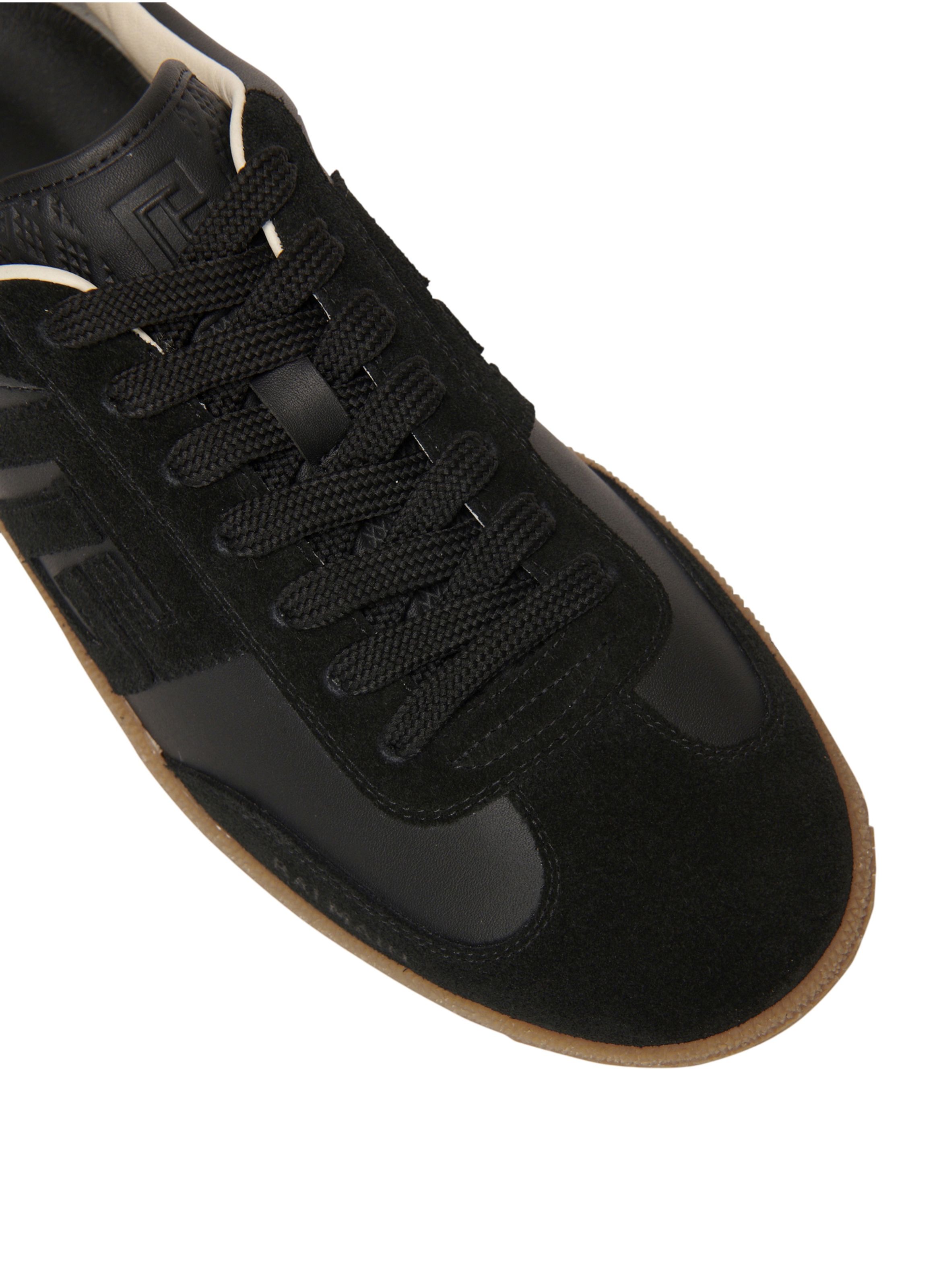 Baskets balmain swan en cuir lisse et suédé BALMAIN Noir