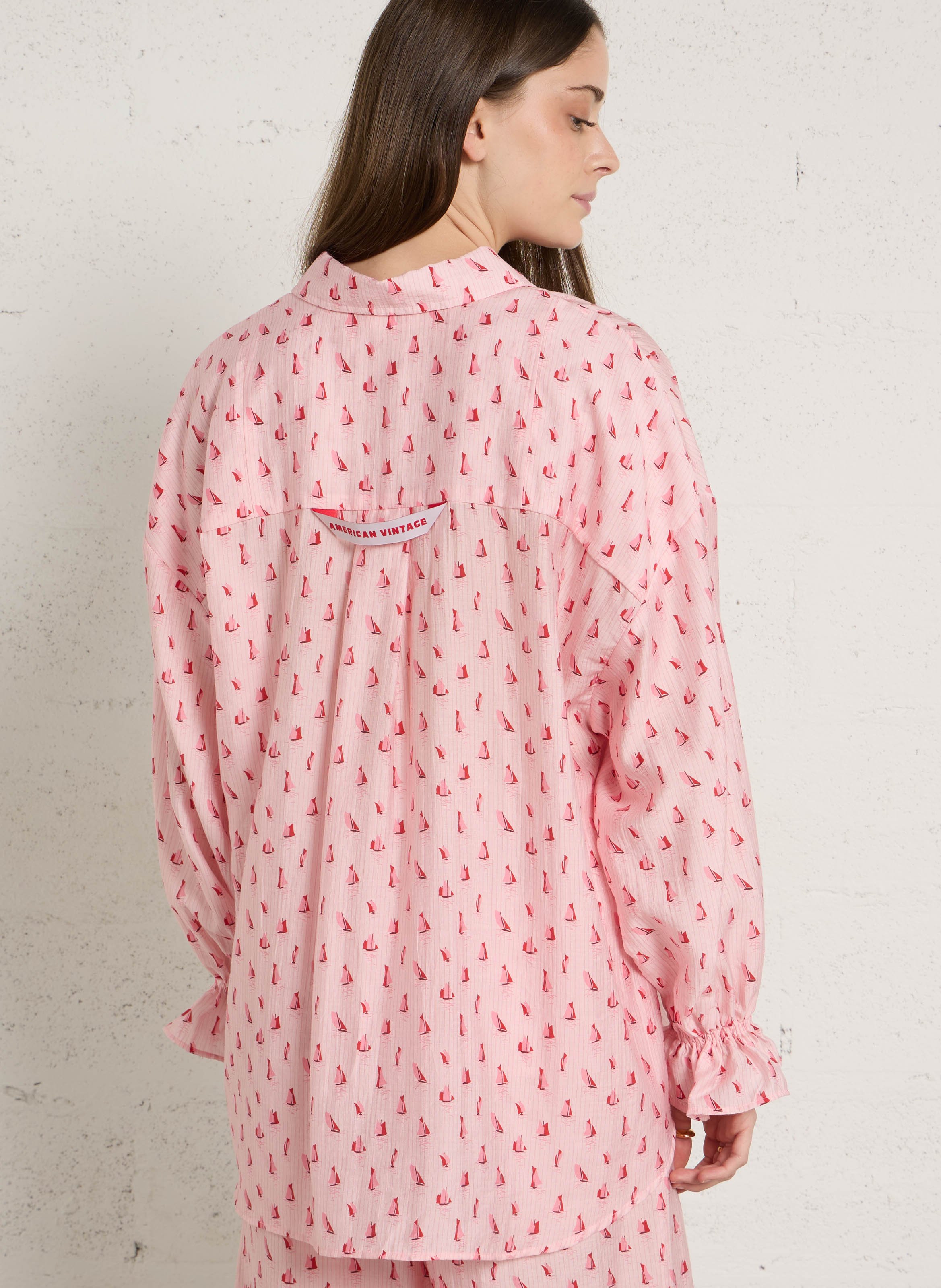 Chemise ample à rayures zivow AMERICAN VINTAGE Rose