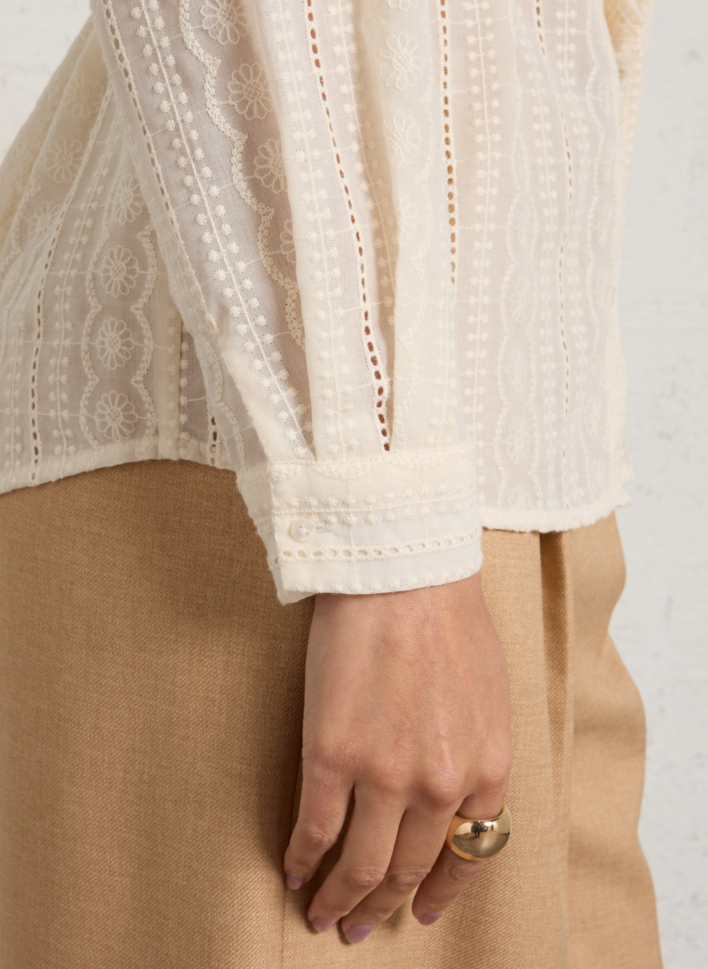 Chemise oversize brodée colette MAISON 123 Beige