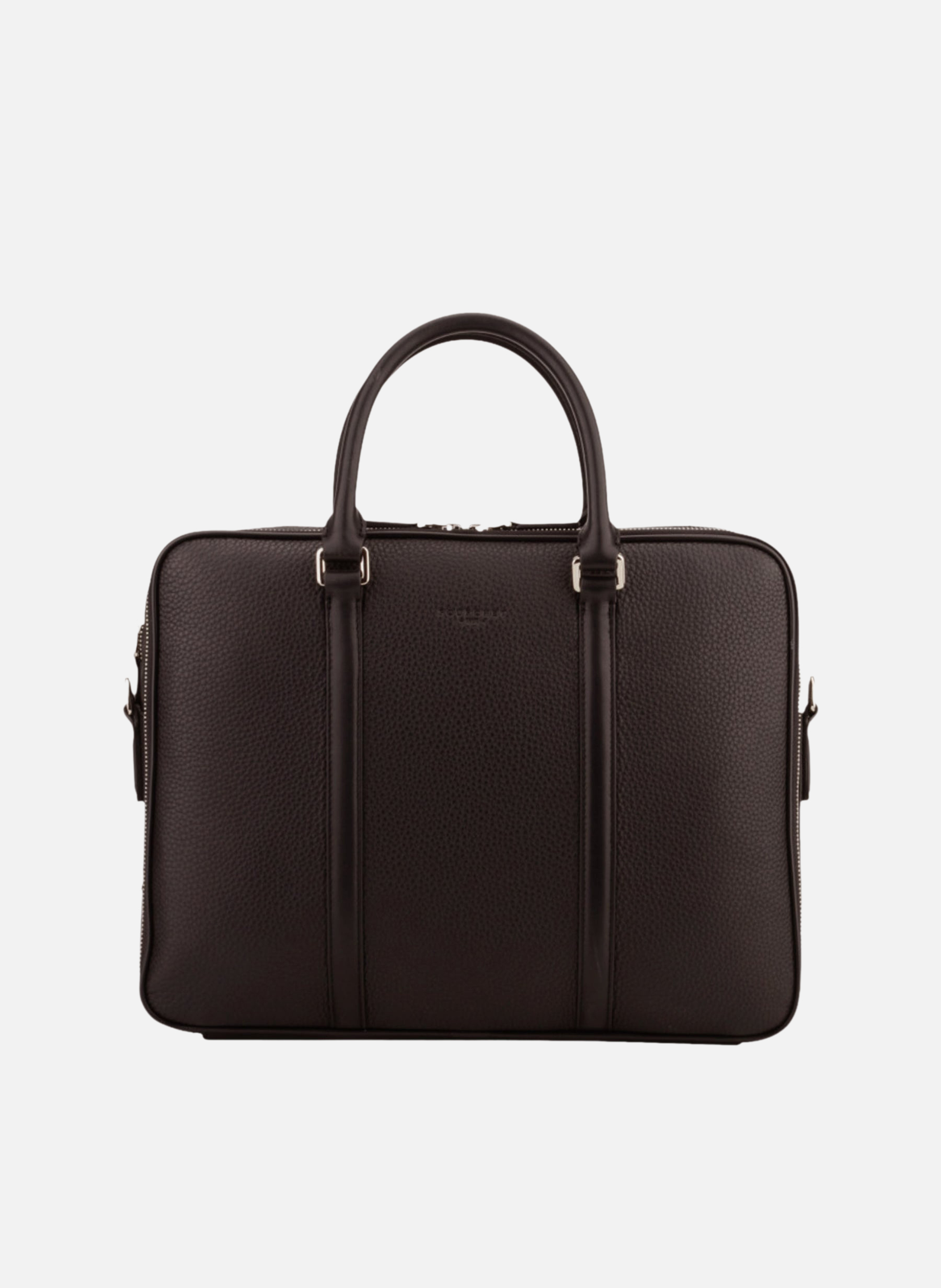 Ethan | porte documents 1 soufflet en cuir de vachette POURCHET Marron