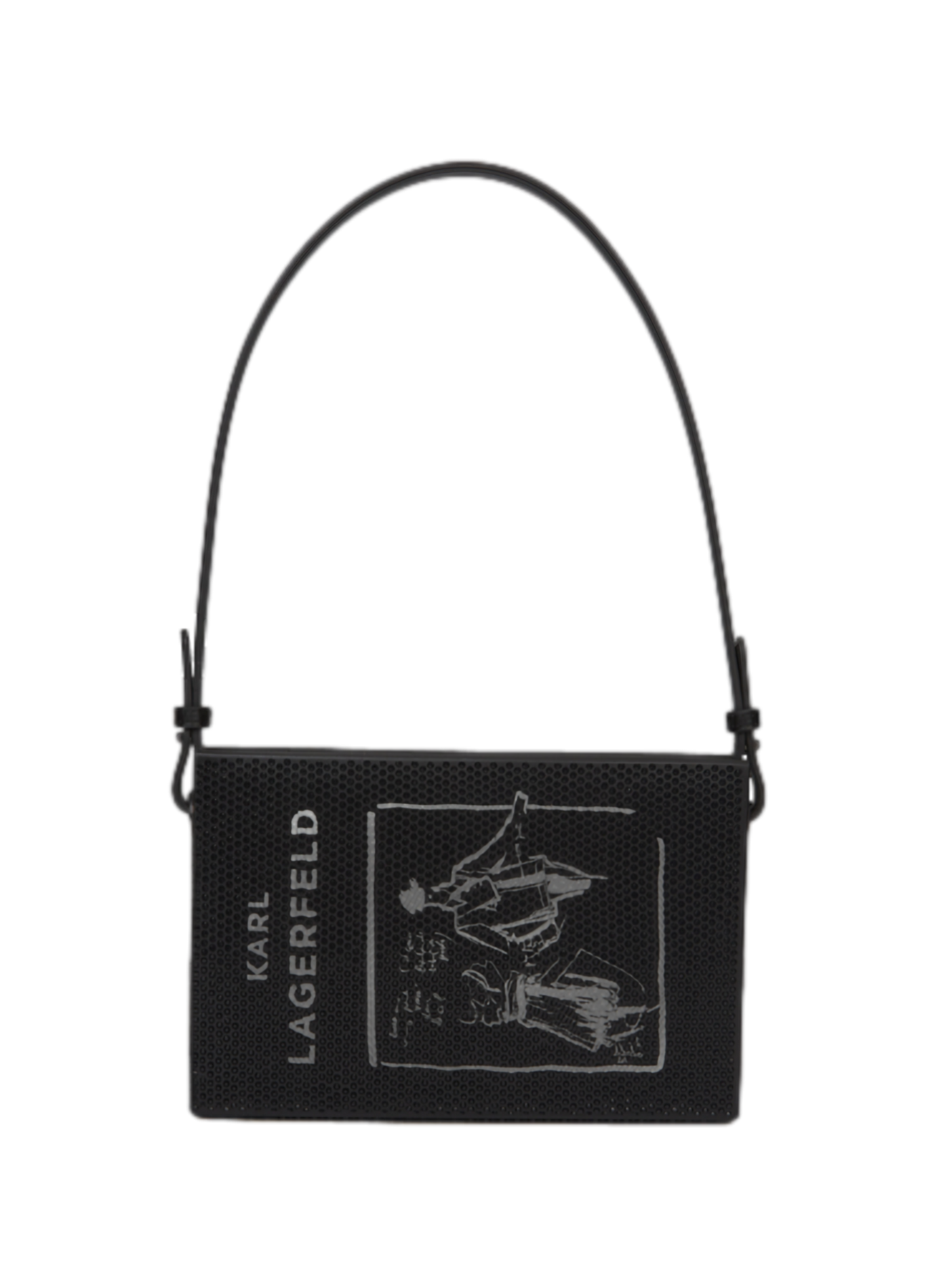 Leather clutch bag K/SOIREE BOOK MINAUDIERE KARL LAGERFELD Black