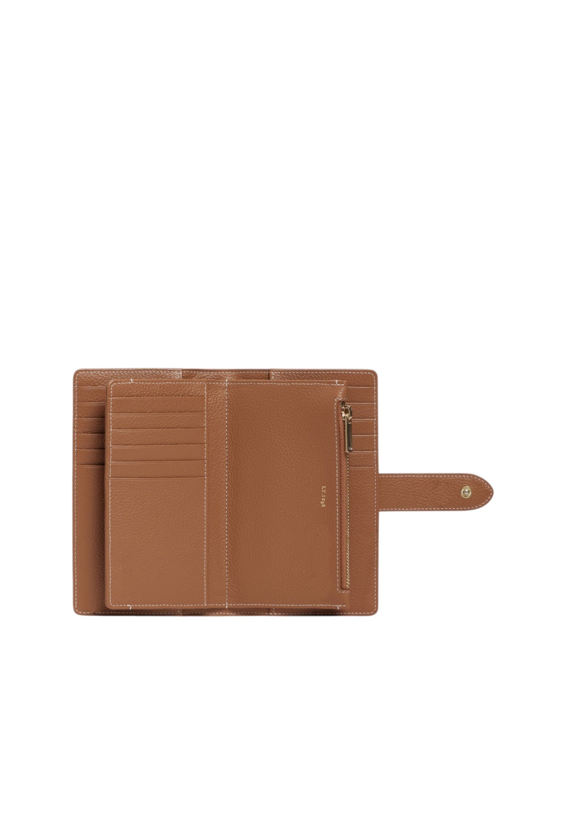 Grand portefeuille marguerite en cuir grainé LE TANNEUR Marron
