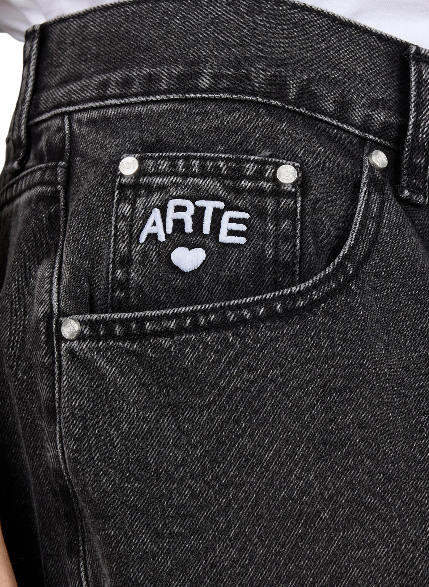 Gerade geschnittene Jeans aus Baumwolldenim ARTE ANTWERP Schwarz