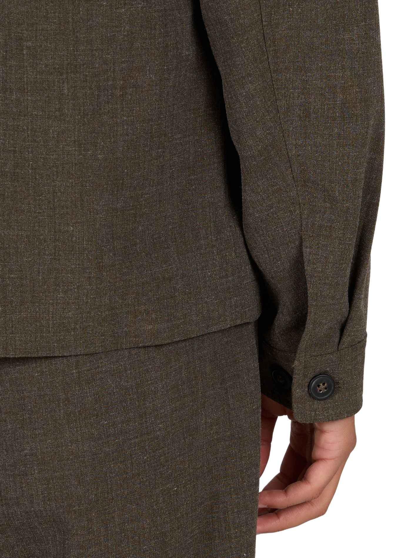 Solid button-down shirt LES DEUX Khaki