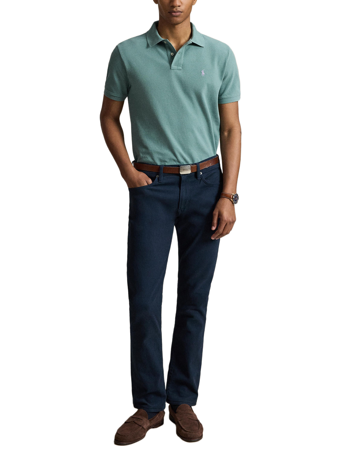Polo droit en piqué de coton | Vert POLO RALPH LAUREN Homme