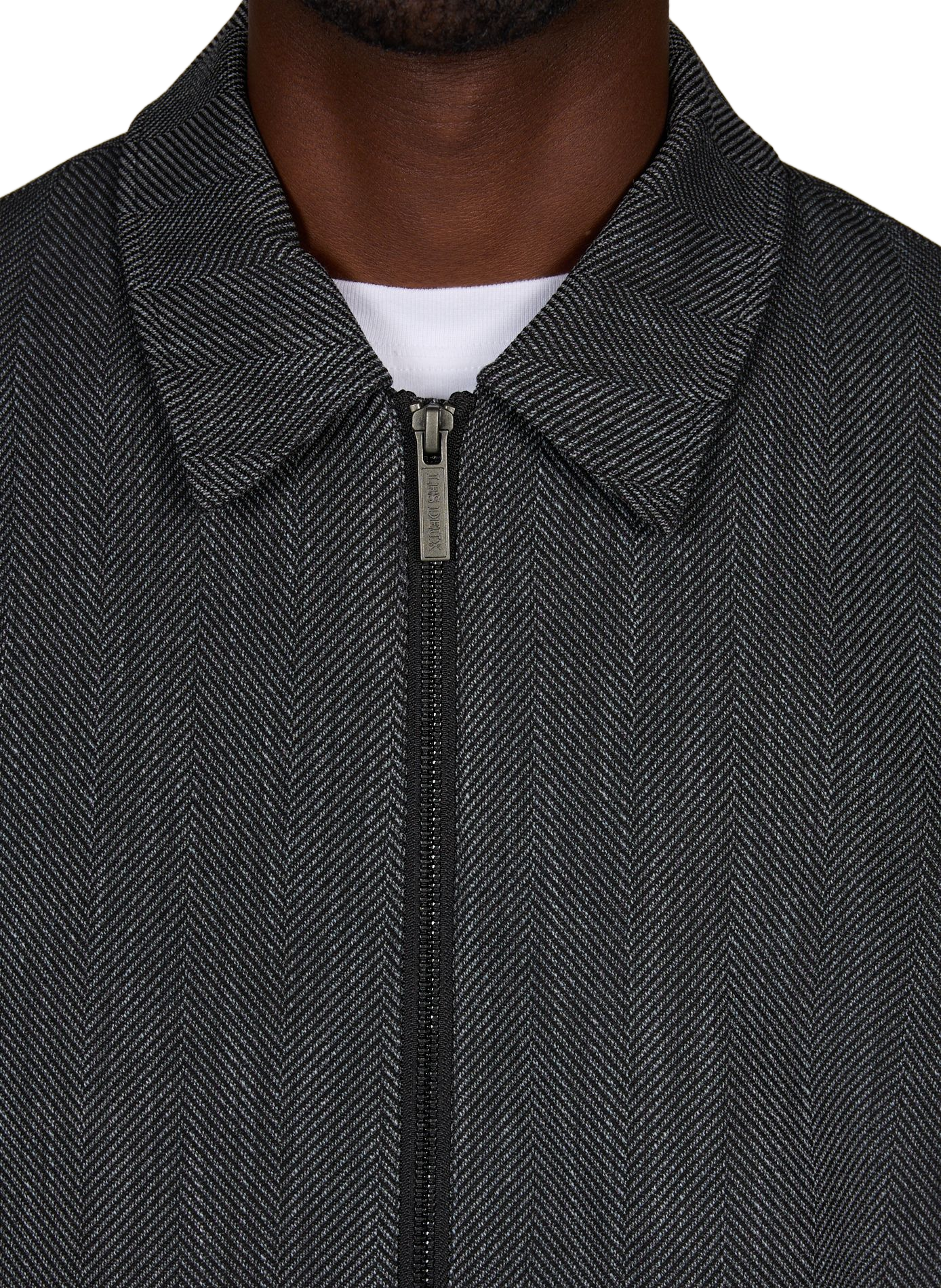 Fischgrätenmuster-Weste mit Chevron-Motiven LES DEUX Schwarz