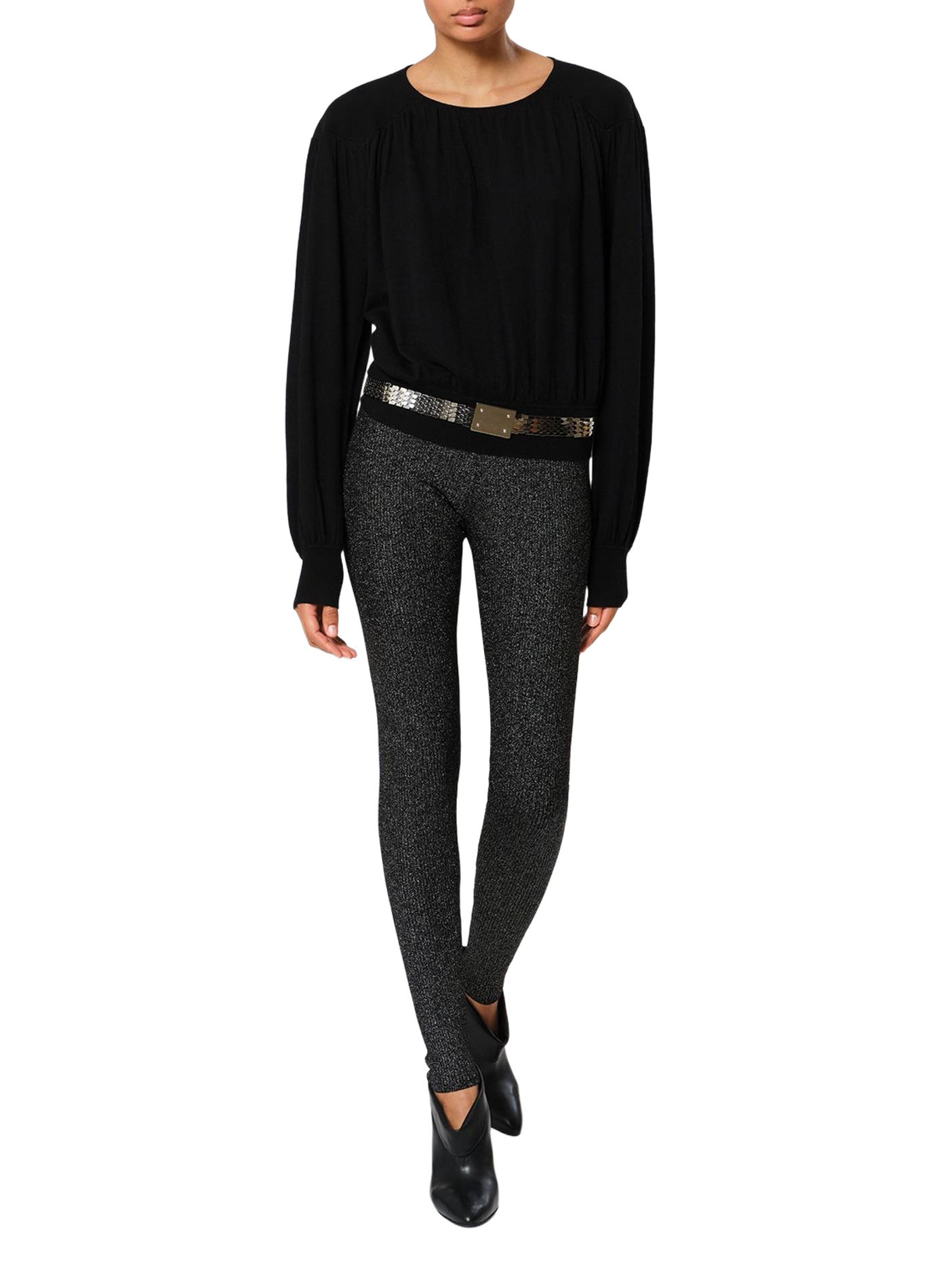 Legging Maritza en maille fine brillante ISABEL MARANT Noir