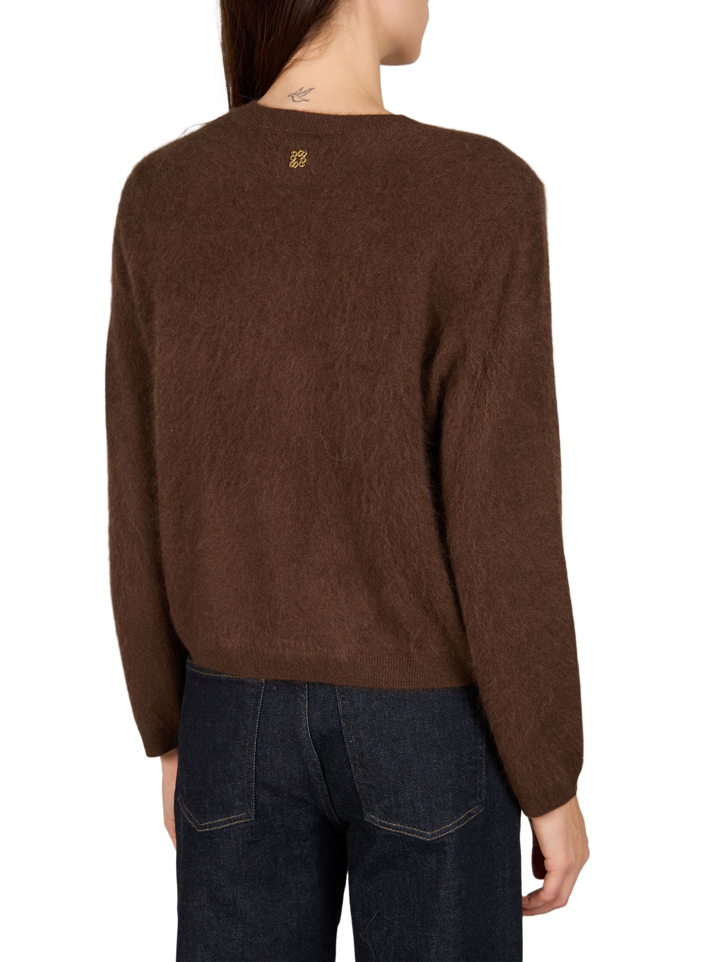 Relaxed-fit wool and cashmere cardigan SUNCOO Brown