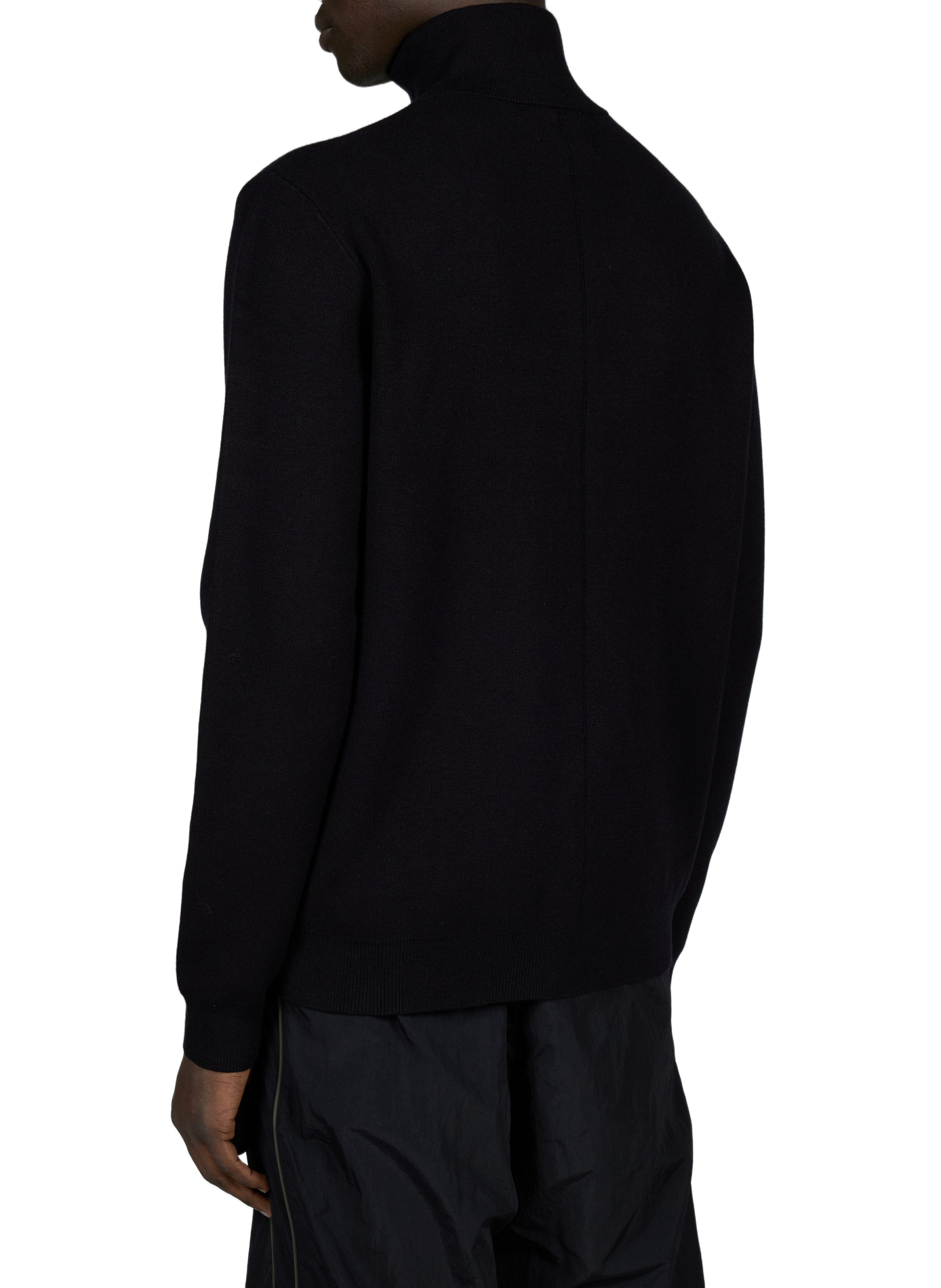 Straight fit high-neck zip-up sweatshirt with logo | Black GERTRUDE Men