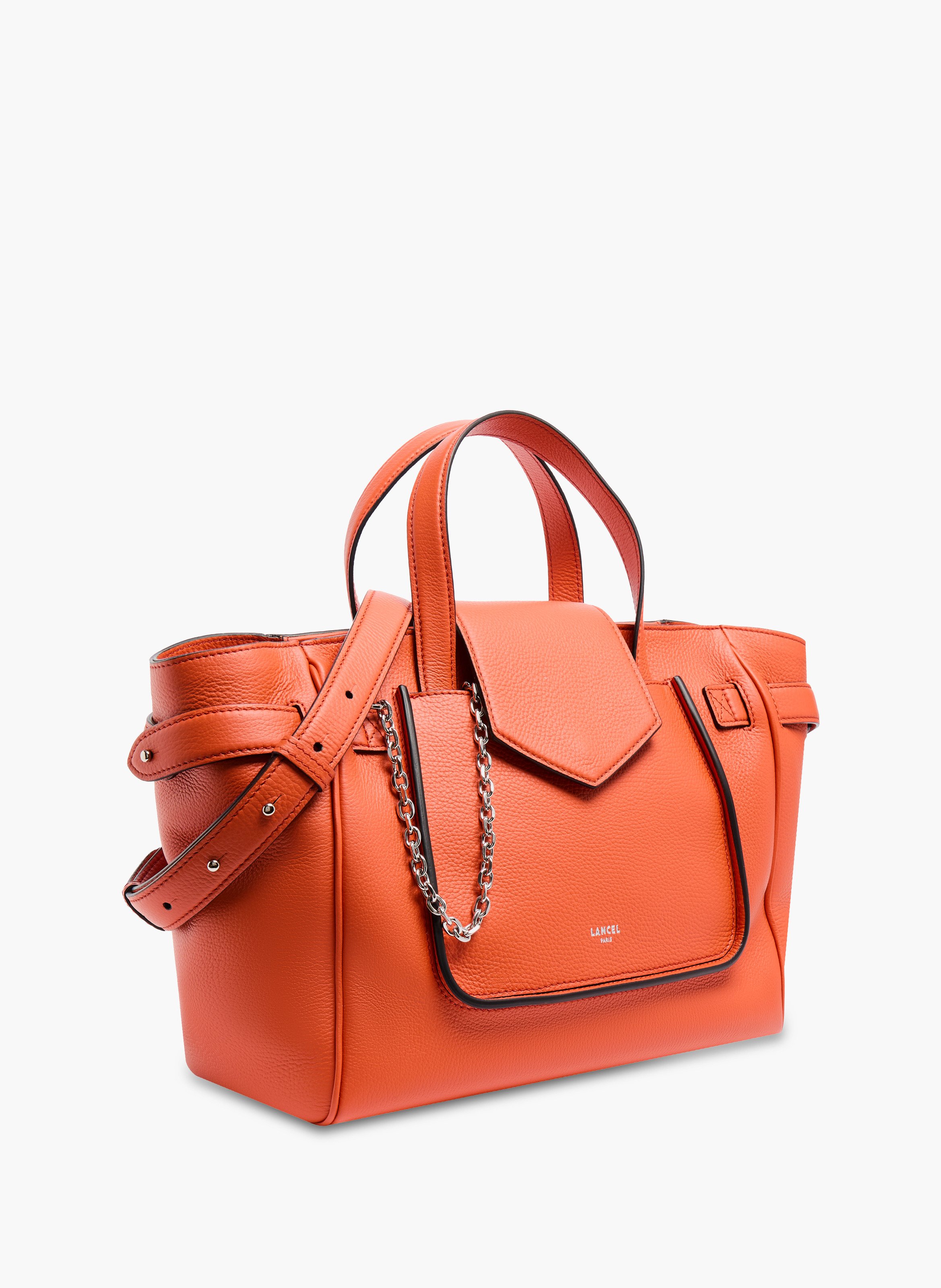 Sac carryall thea de lancel en cuir de vachette graine LANCEL Orange