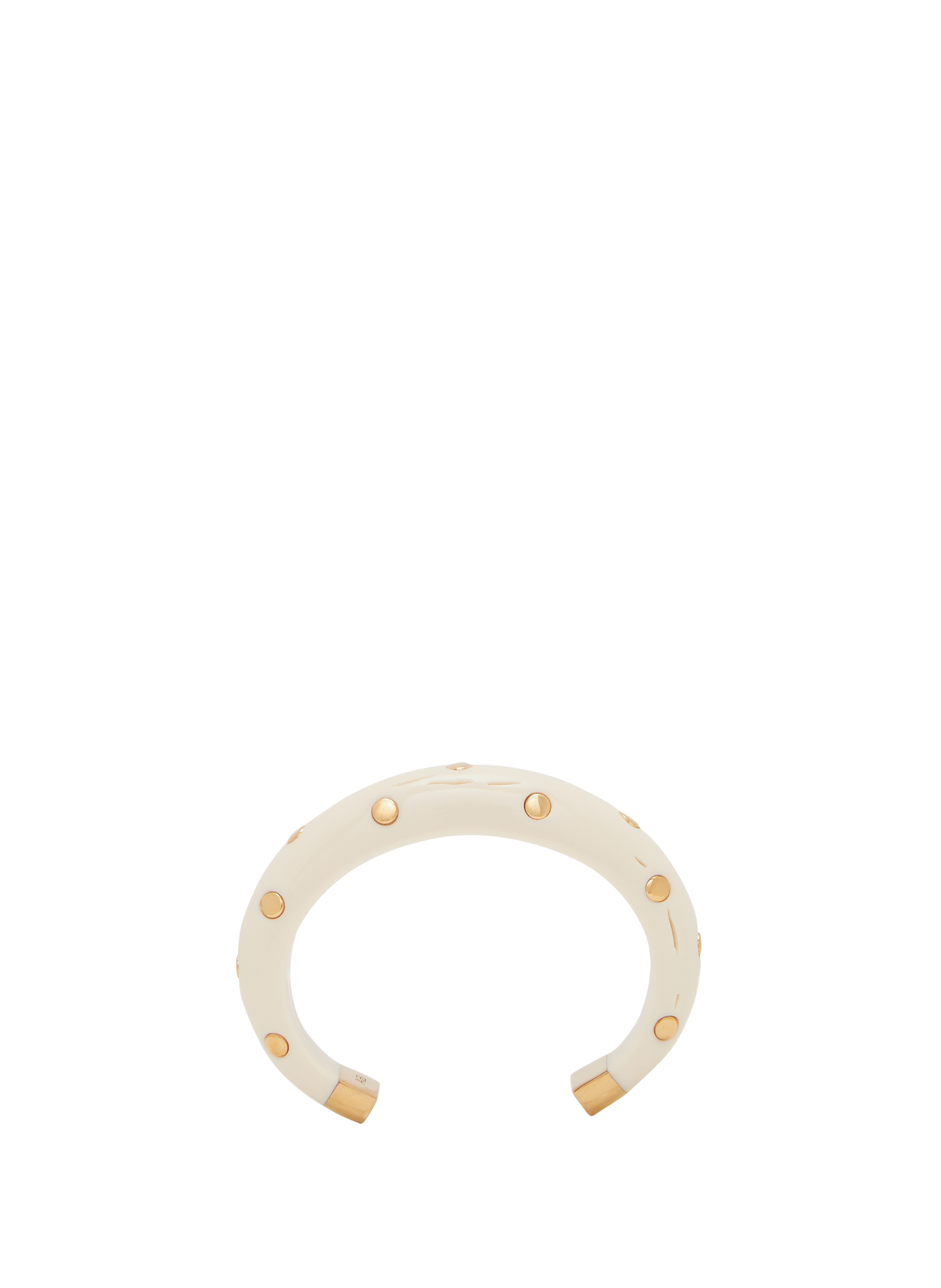 Studded Caftan Moon Bangle AURELIE BIDERMANN White