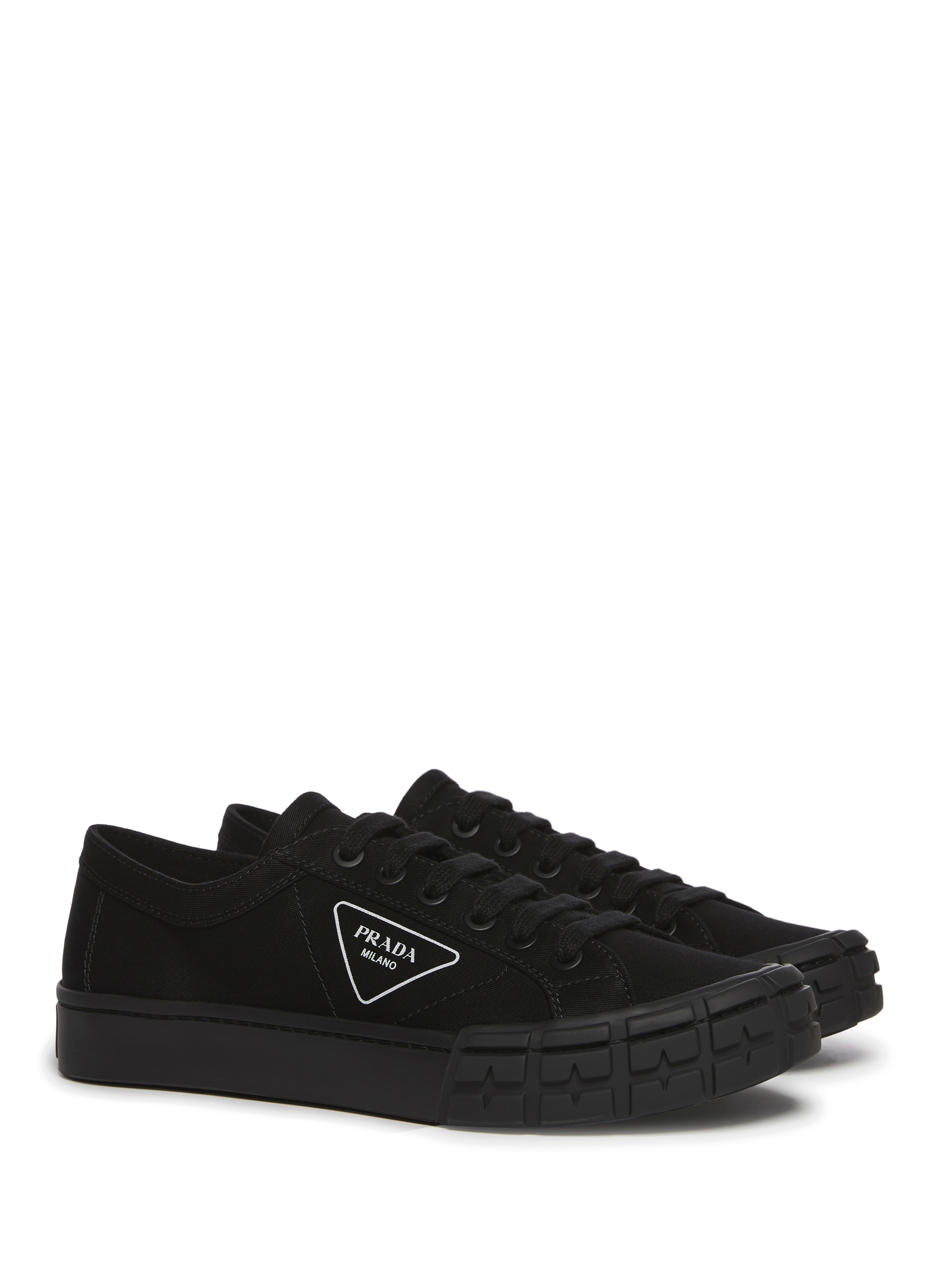 Low-top gabardine Wheel Sneakers PRADA Black