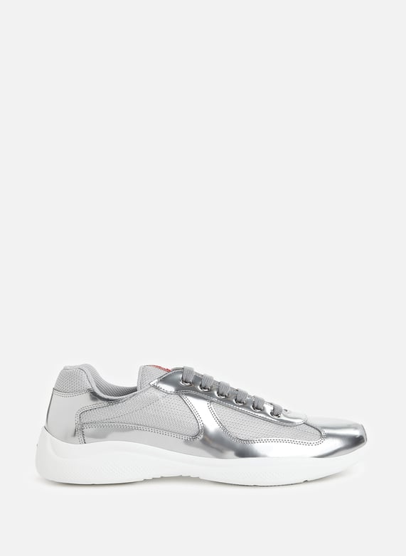 Prada sneakers silver hot sale