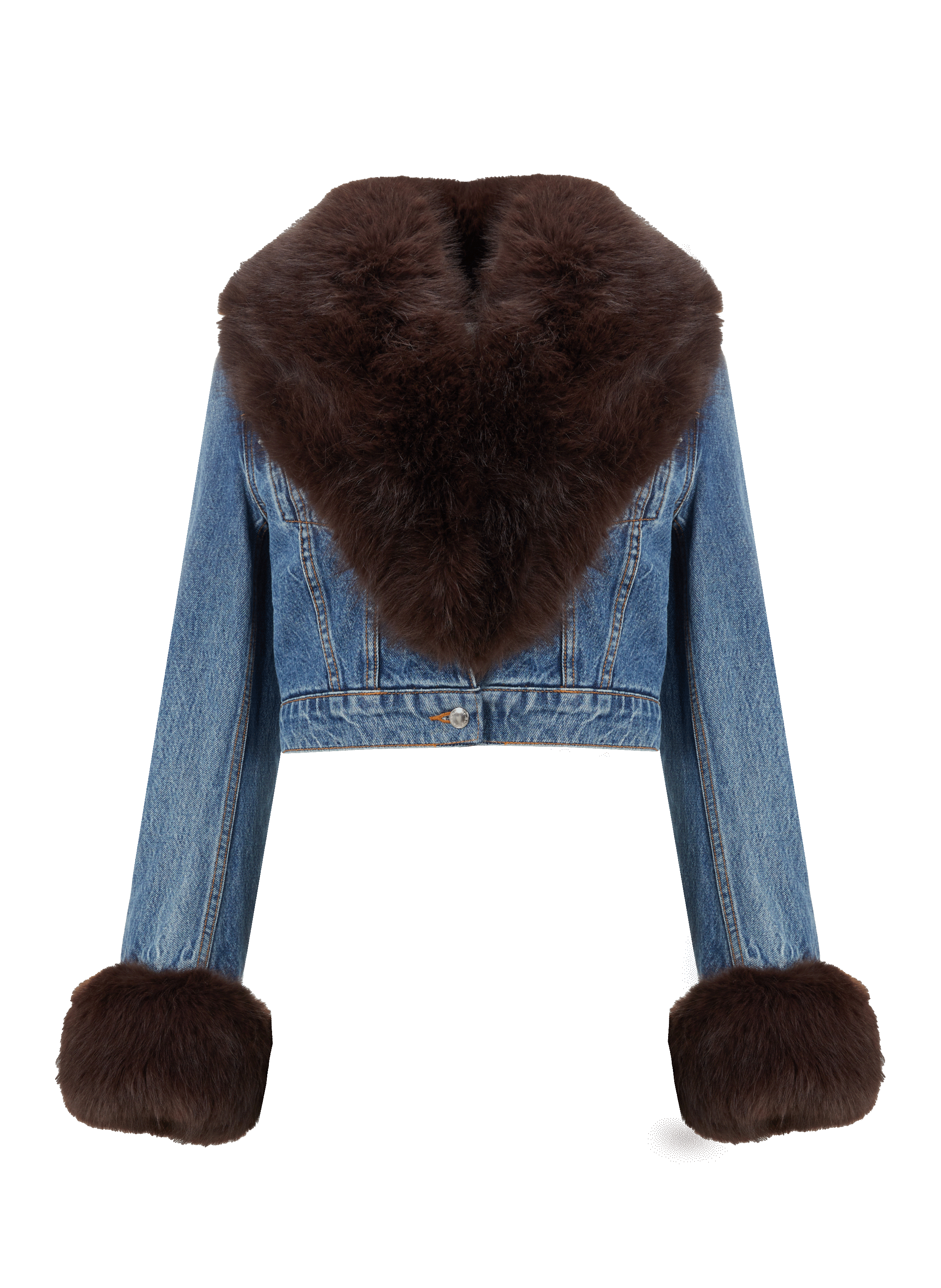 Veste en denim bi-matière