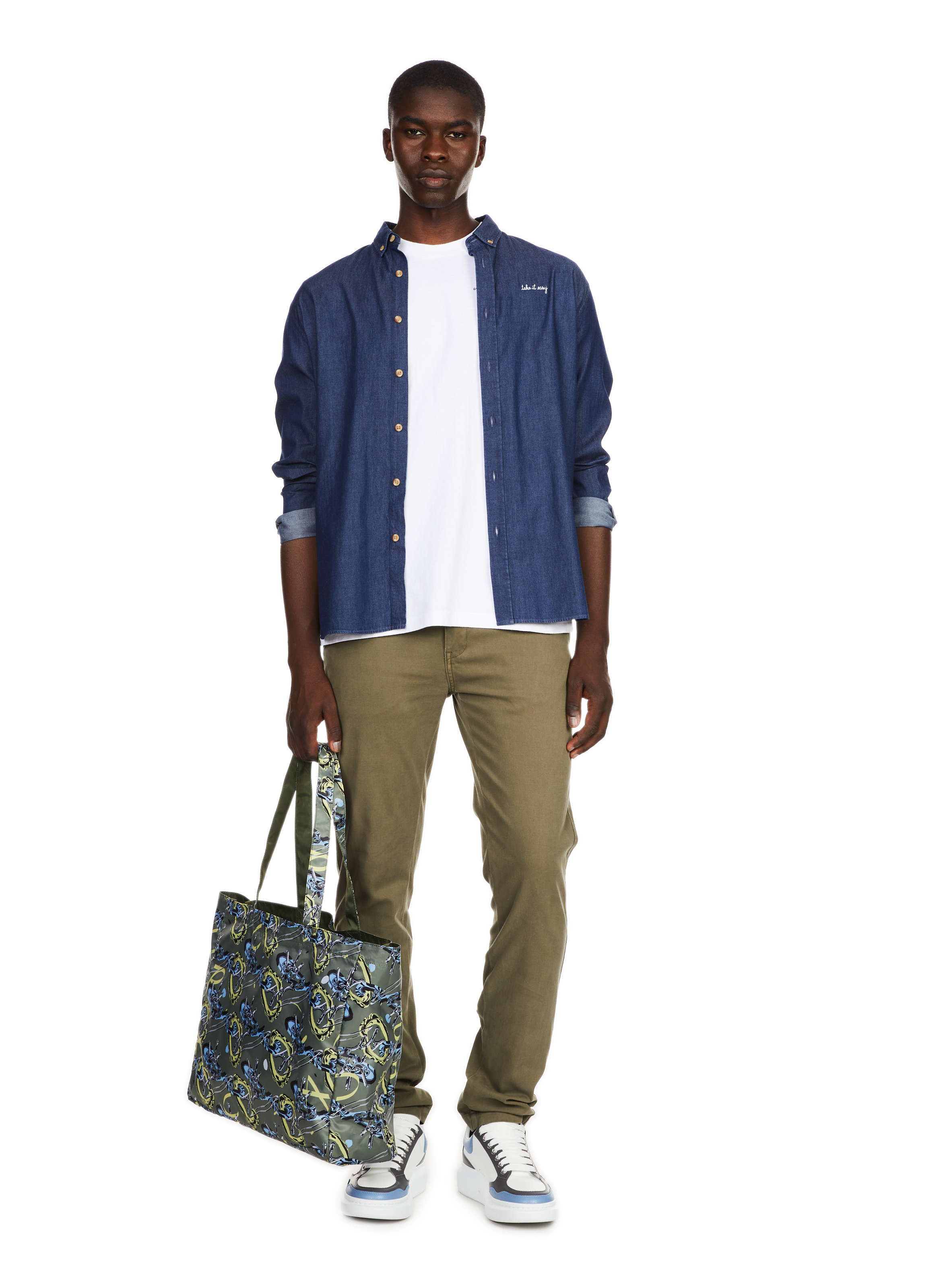 Printed tote bag A.P.C. Green